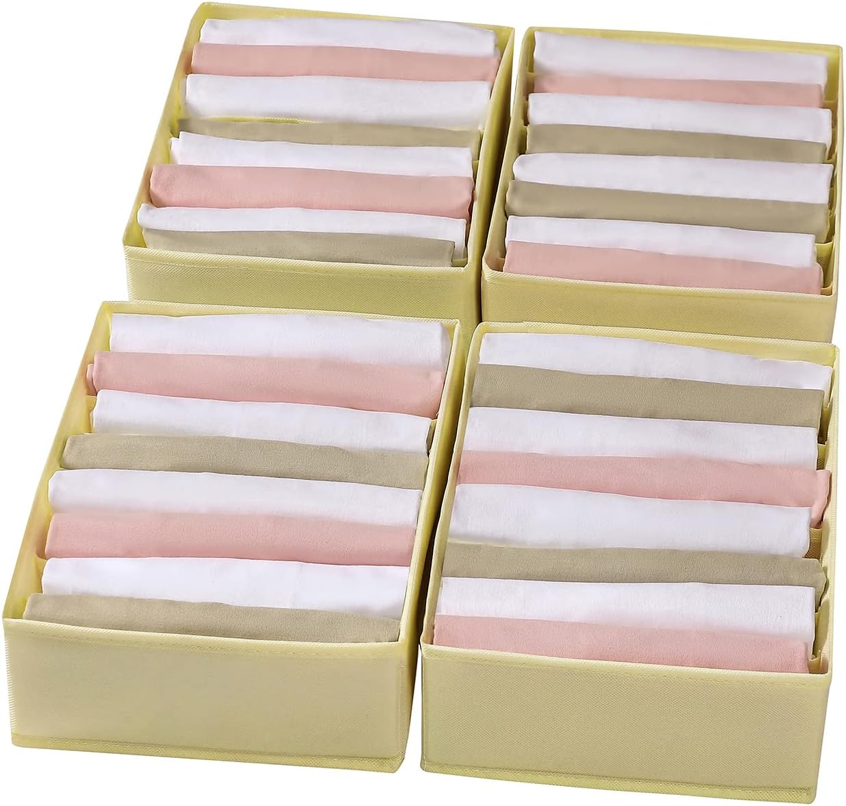 4 Packs T-shirt Drawer Organizers for Clothing,8 Grids Compartment Wardrobe Storage Box, Washable