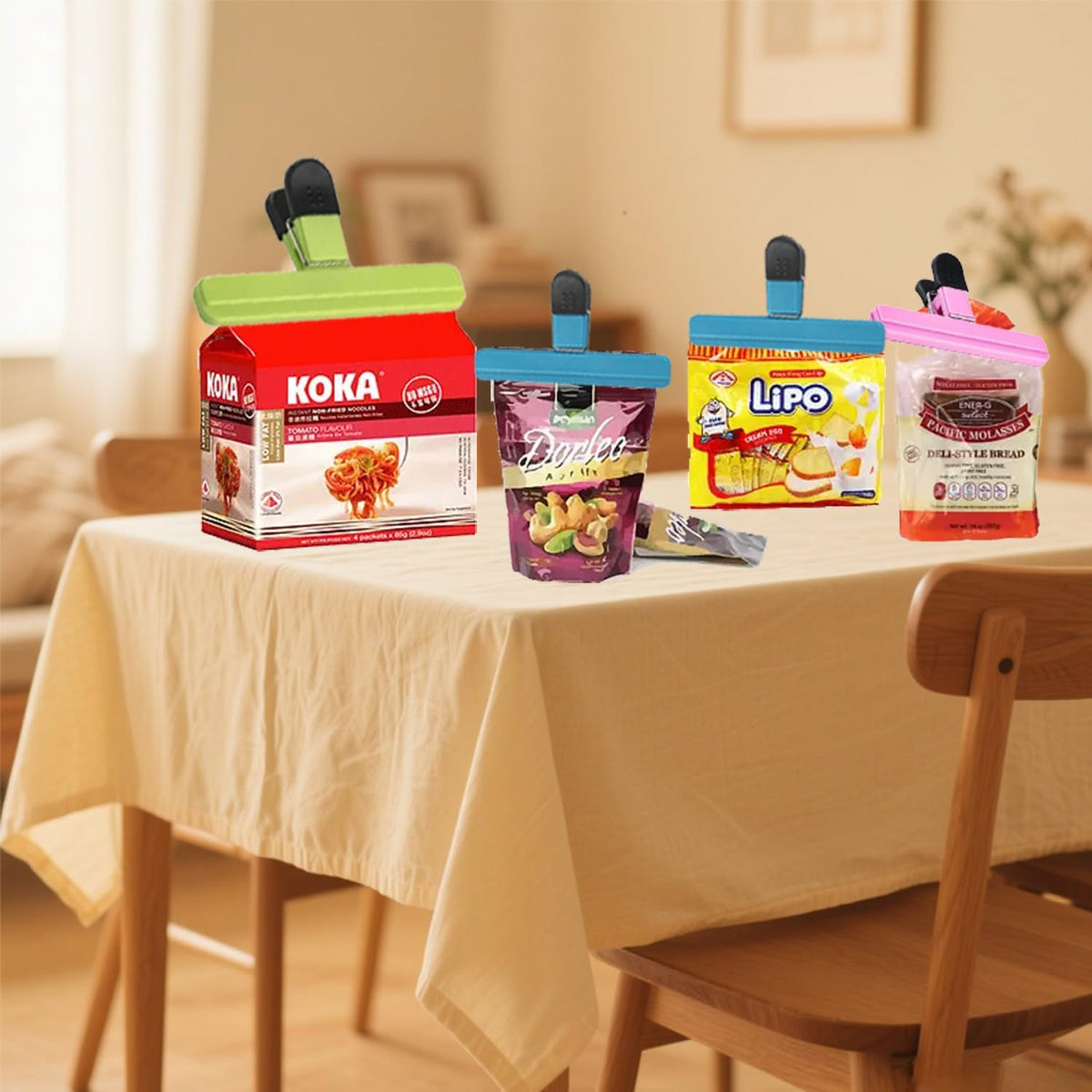 6 Pack Heavy Duty Bag Clip - Large Food Storage Clips for Chips, Snacks, Seal Bags - Durable