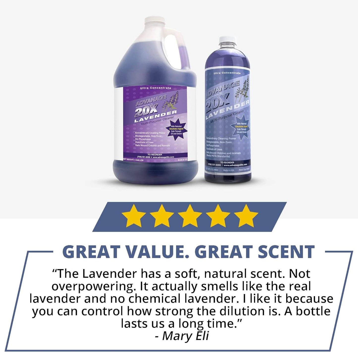 All Purpose Cleaner Concentrate - Advanage 20X The Wonder Cleaner Lavender for All Surfaces Around