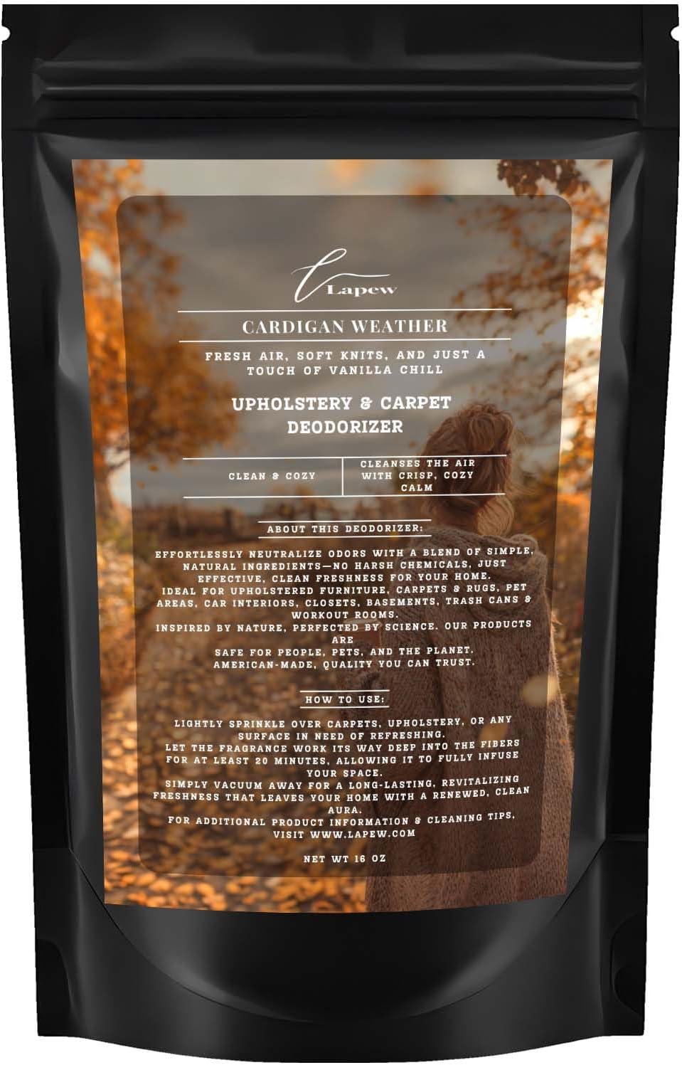 Cardigan Weather Carpet Freshener Powder: Powerful Odor Eliminator for Home, Upholstery Deodorizer