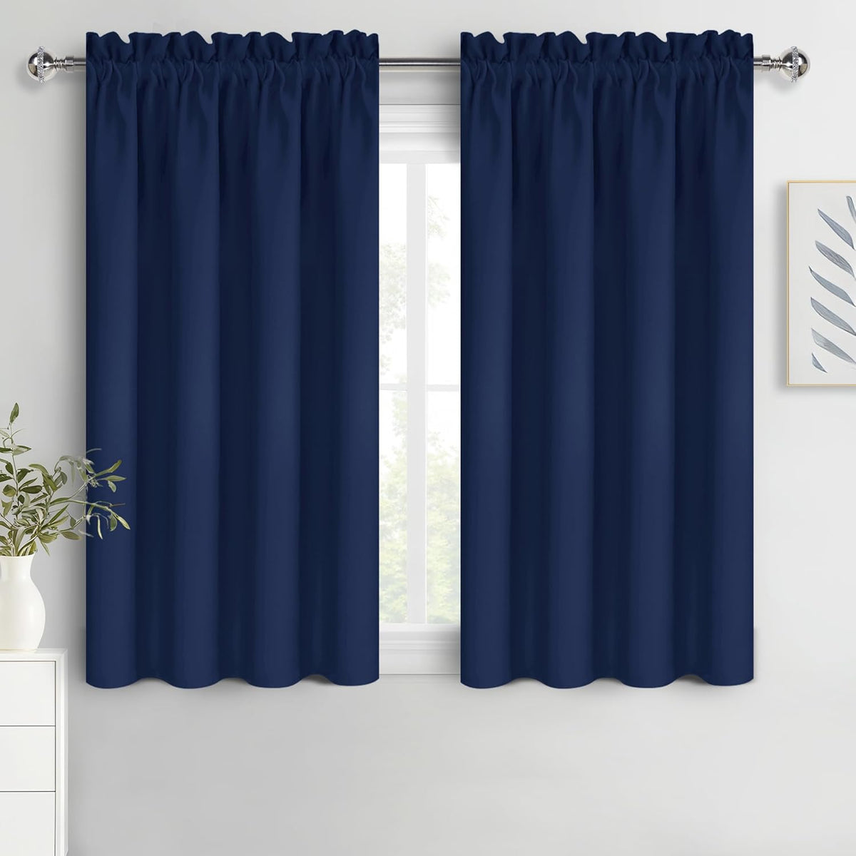 DWCN Short Blackout Curtains for Bedroom 54 Inches Long 2 Panels Set, Solid Thermal Insulated