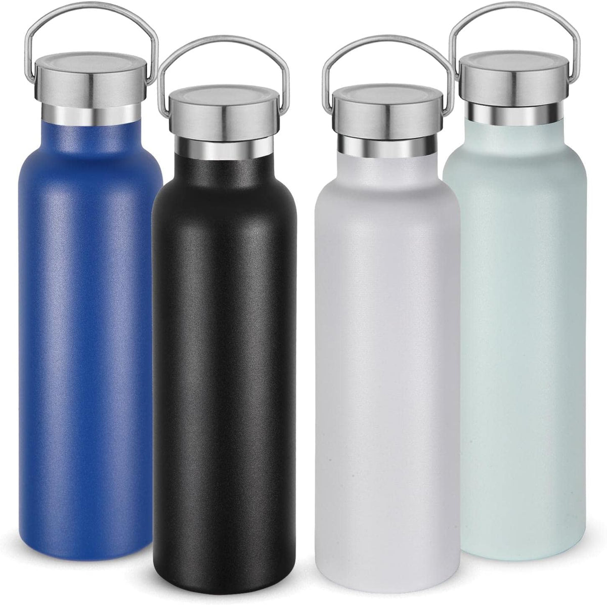 Neihepal 20 oz Insulated Water Bottles Bulk 4 Pack,Stainless Steel Double Wall Sport Bottle with