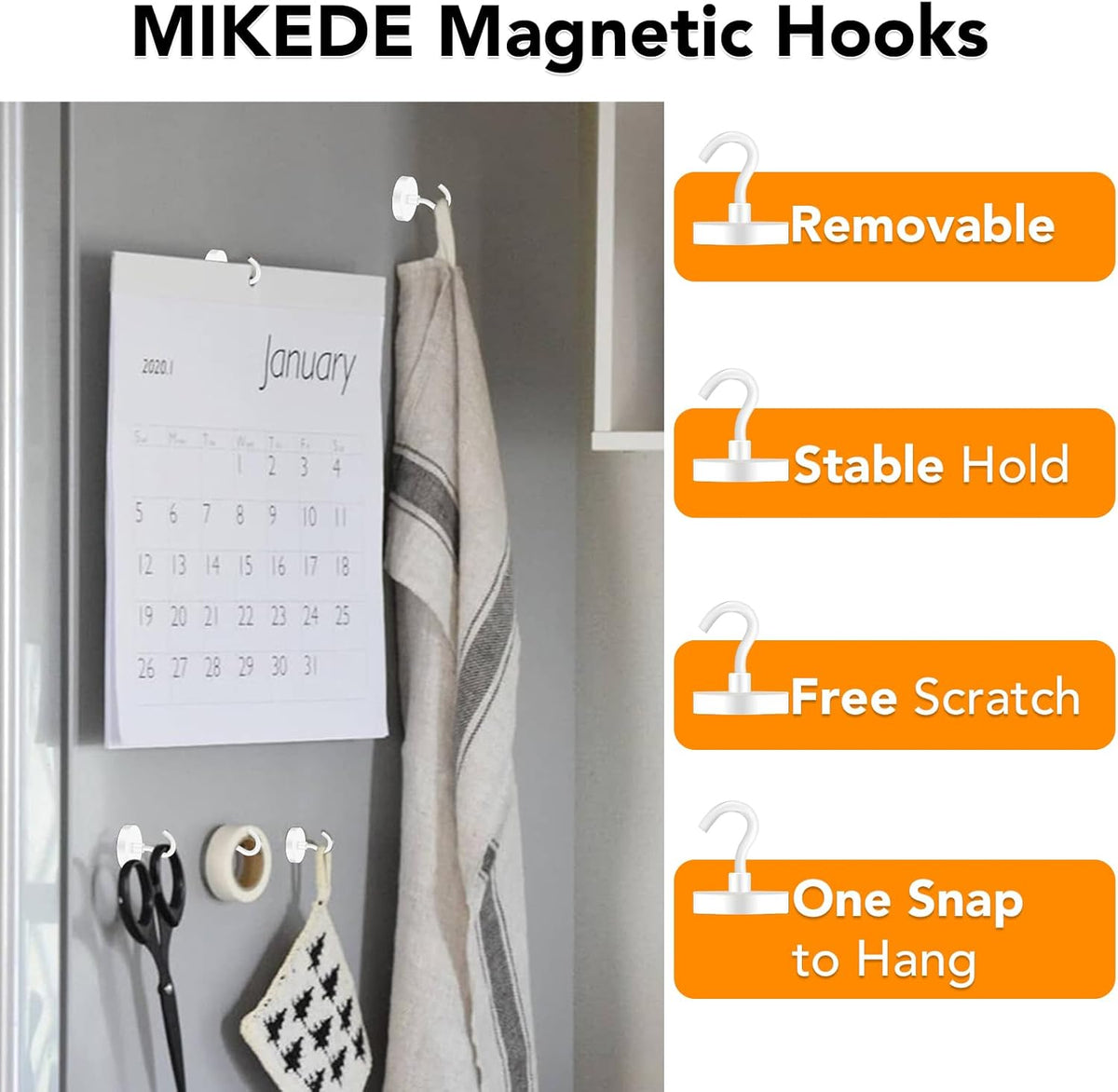 MIKEDE Magnetic Hooks Heavy Duty, 150LB Super Strong Magnetic Hooks for Cruise, Neodymium Earth