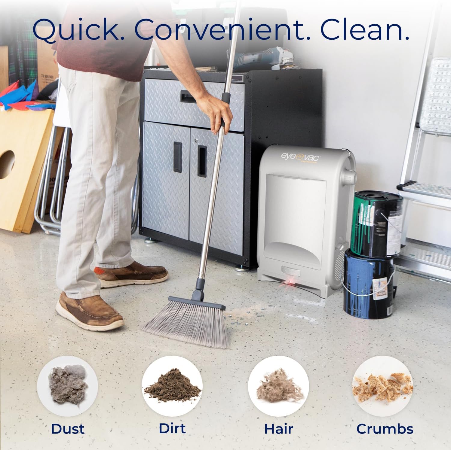 EyeVac Pro Touchless Vacuum Automatic Dustpan - Ultra Fast & Powerful - Great for Sweeping Salon
