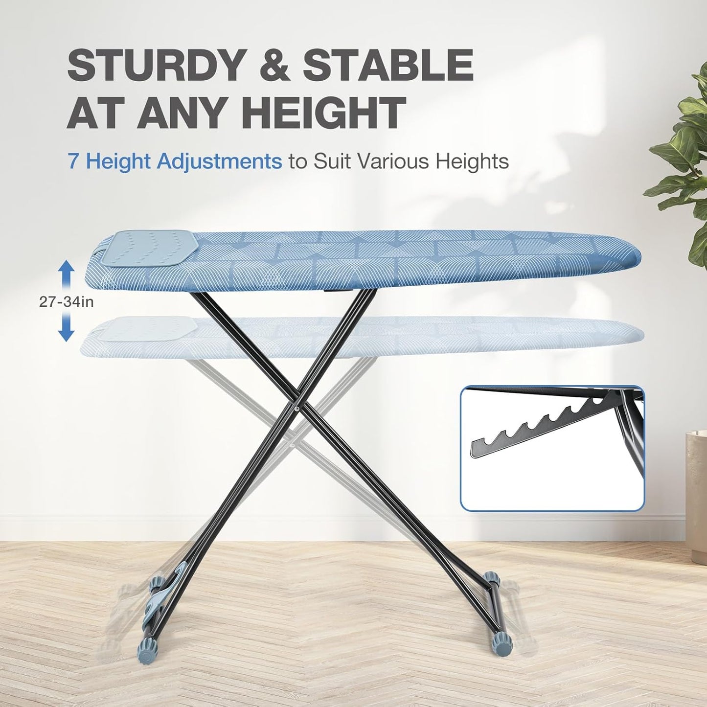 APEXCHASER Ironing Board with Iron Rest, Compact and Space Saver Iron Board, Extra Thick Cover