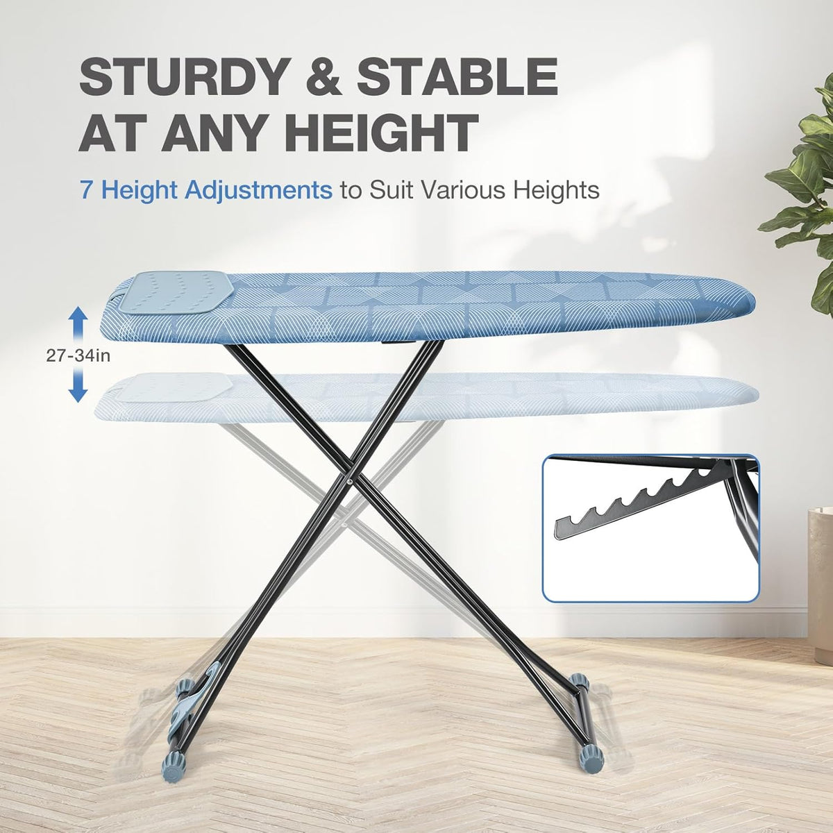 APEXCHASER Ironing Board with Iron Rest, Compact and Space Saver Iron Board, Extra Thick Cover