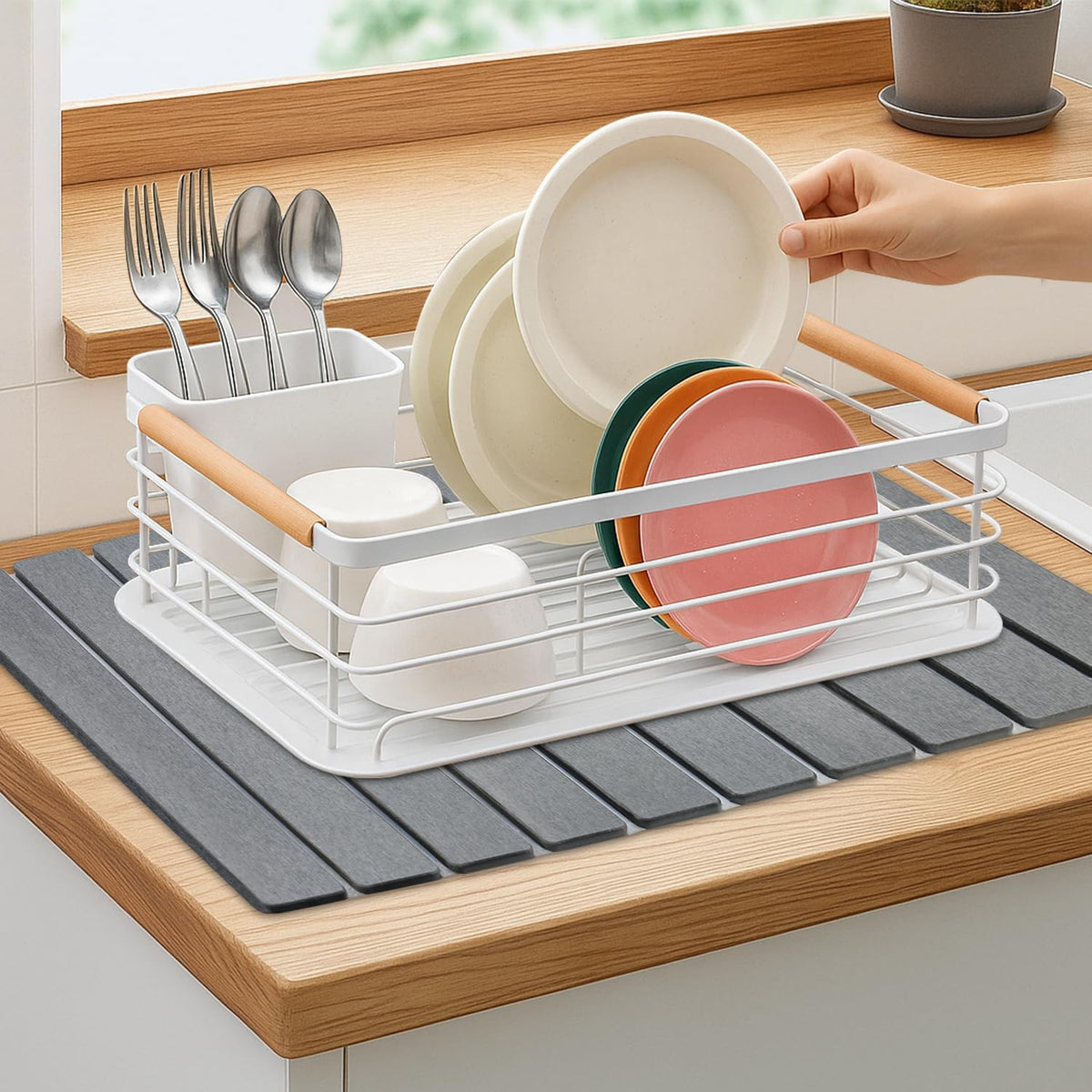 3 Pcs Large Stone Drying Mats for Kitchen Counter Diatomaceous Earth Dish Fast Dry Stone Sink Mat