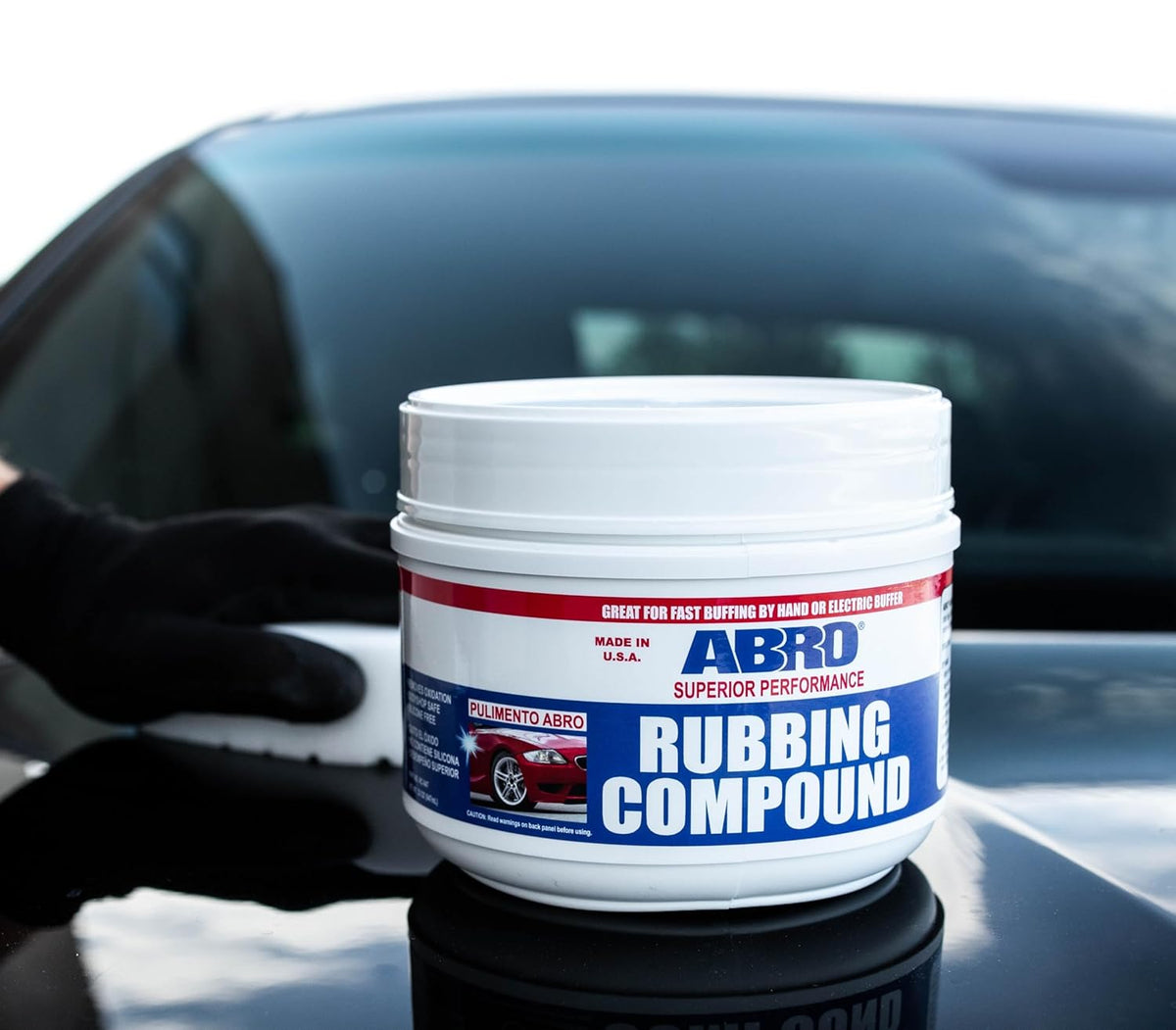 ABRO Superior Performance Automotive Rubbing Compound for Oxidized Finishes, Buff, Shine, Smooth, &