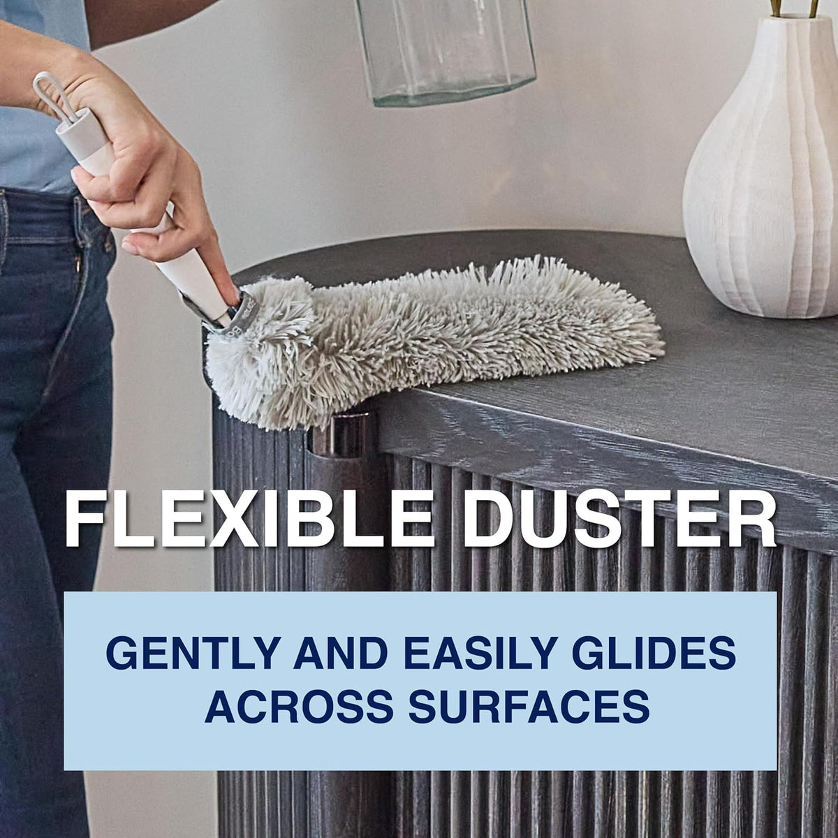 Bona High Performance Dusting System - 1 Compact Handle, 5 Disposable Dusters, & 1 Reusable Duster