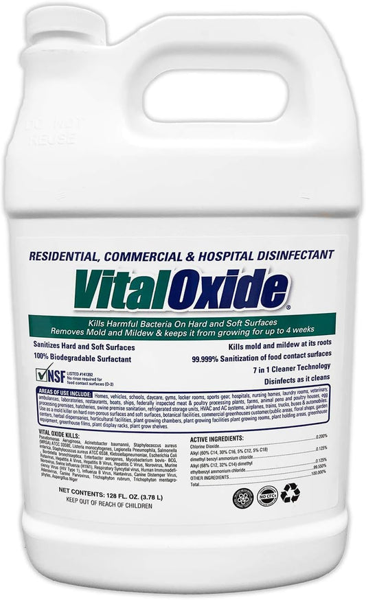 Vital Oxide Disinfectant, Deodorizer, Cleaner, Food-Contact Sanitizer, Virucide – (EPA registration