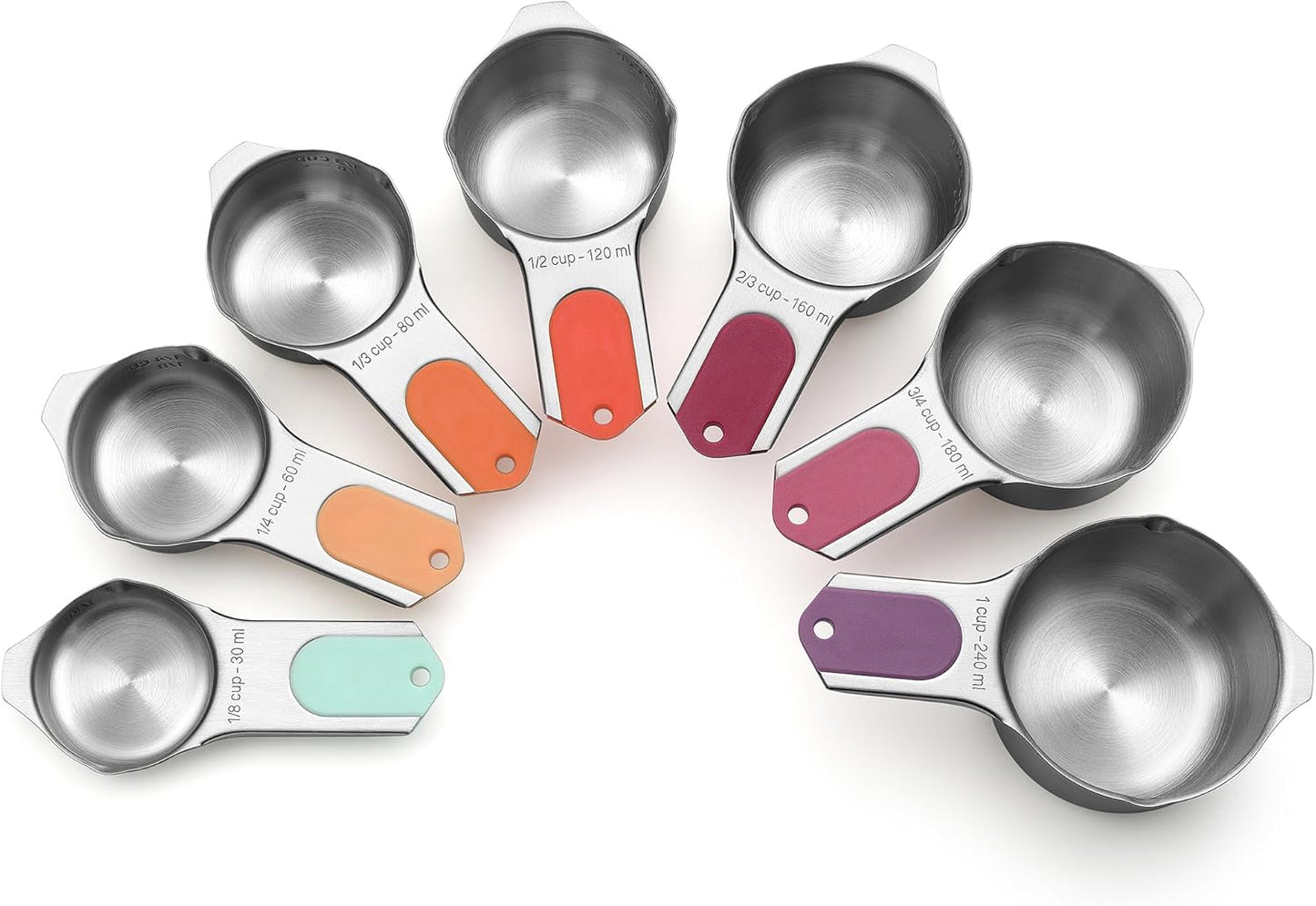 Spring Chef Magnetic Stainless Steel Measuring Cups, Patented, Kitchen Tools with Easy to Read