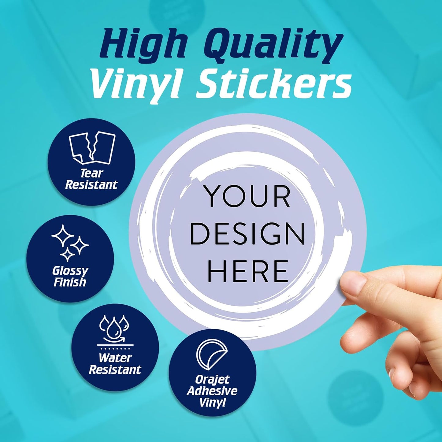 100 Custom Vinyl Stickers - Upload Your own Image, Text, Design, Logo - Personalized Logo Labels