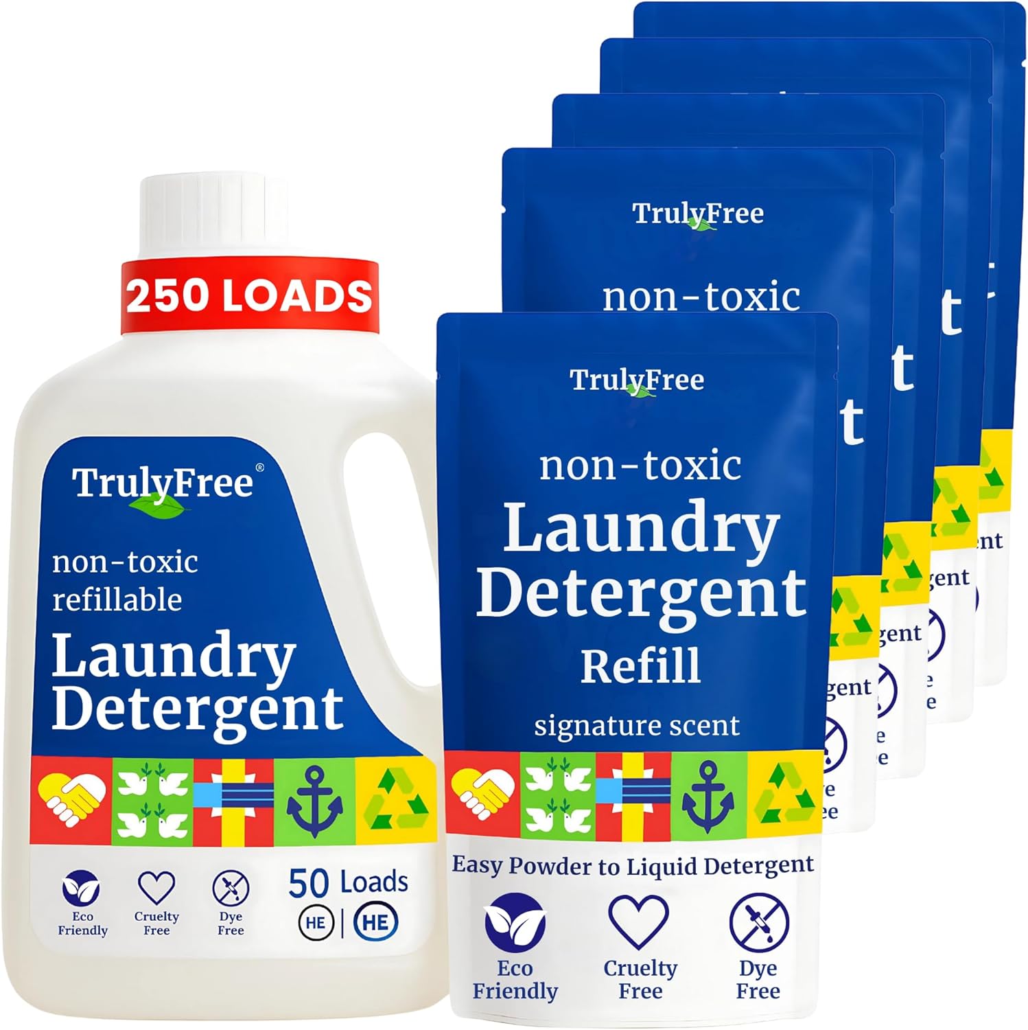 Truly Free Natural Laundry Detergent for Sensitive Skin | Eco Friendly, Plant Based, Baby Clothes