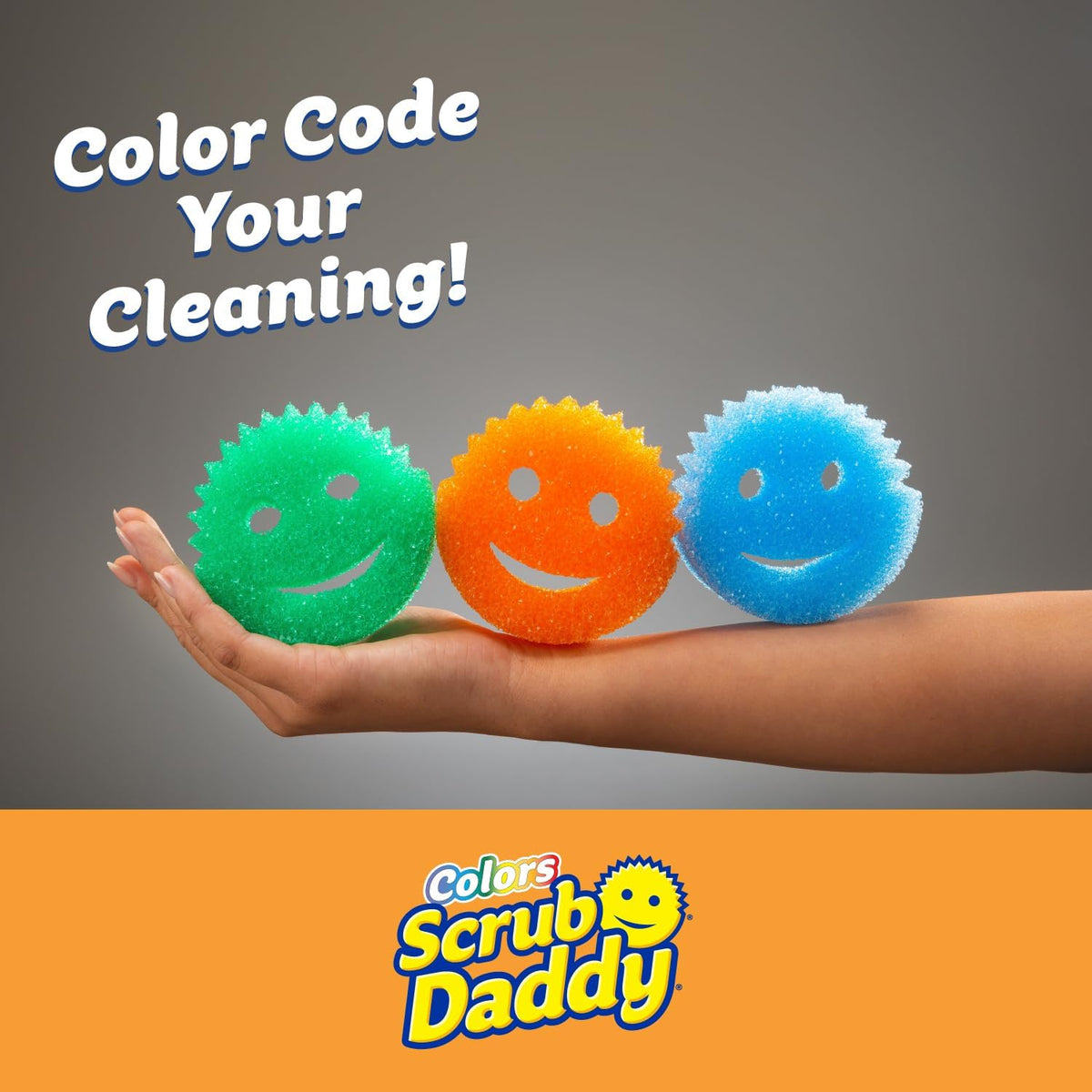 Scrub Daddy Color Sponges - Scratch-Free Multipurpose Dish Sponges for Kitchen, Bathroom &