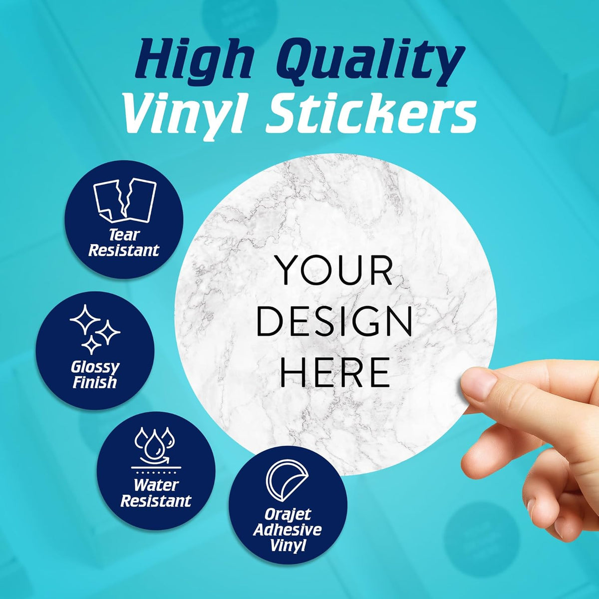 100 Custom Vinyl Stickers - Upload Your own Image, Text, Design, Logo - Personalized Logo Labels