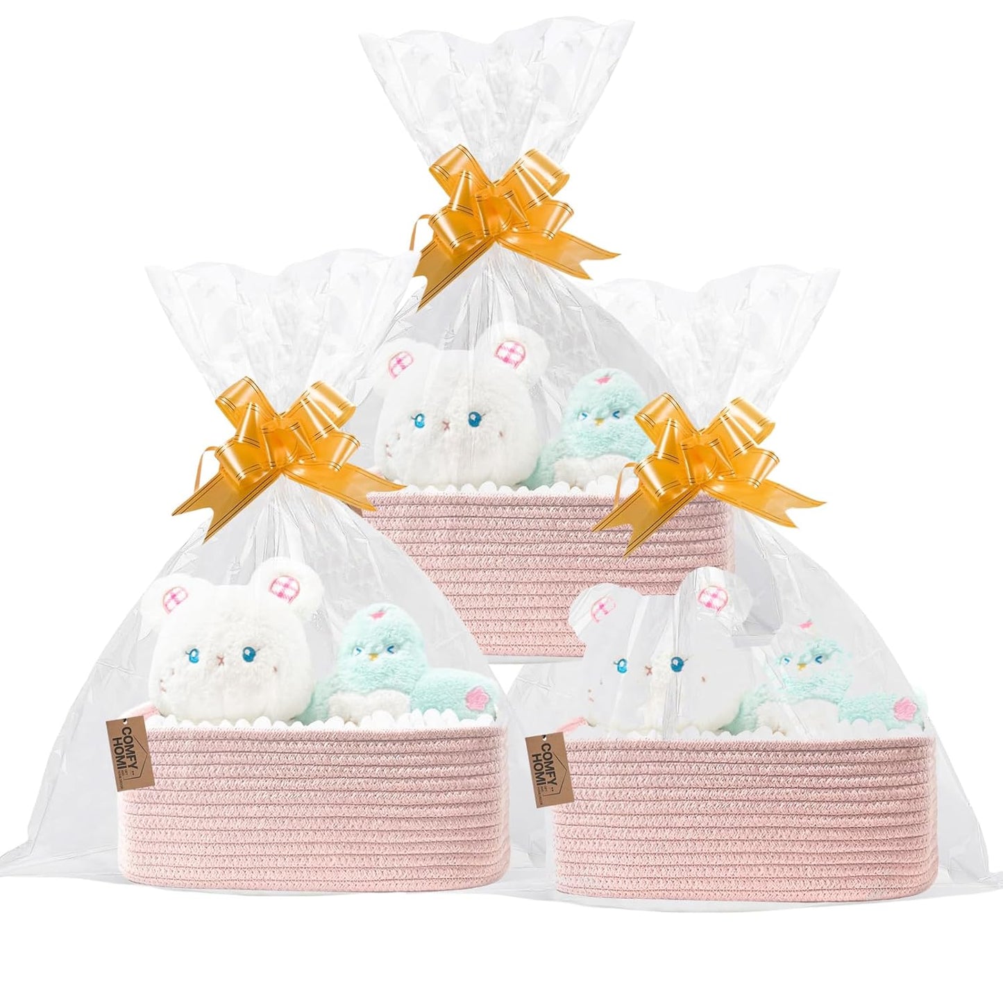COMFY-HOMI 11.5"x7.5"x4.7" Storage Baskets for Organizing | Cotton Rope Woven Basket | Toy Storage
