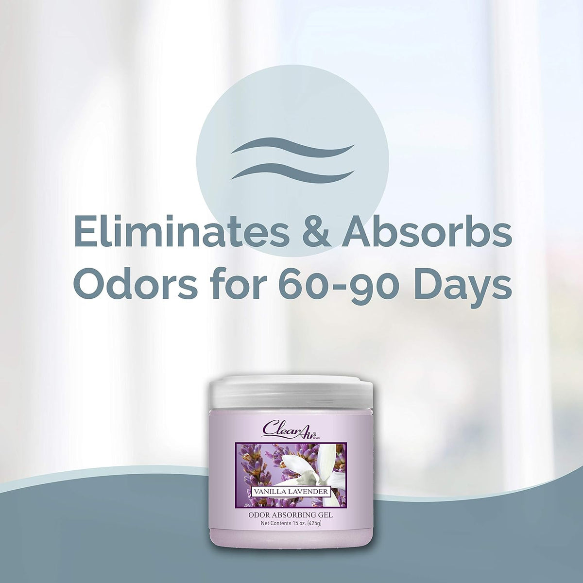 Clear Air Odor Absorber Gel - 15 oz, Pack of 2 - Air Freshener Absorbs and Eliminates Odors in