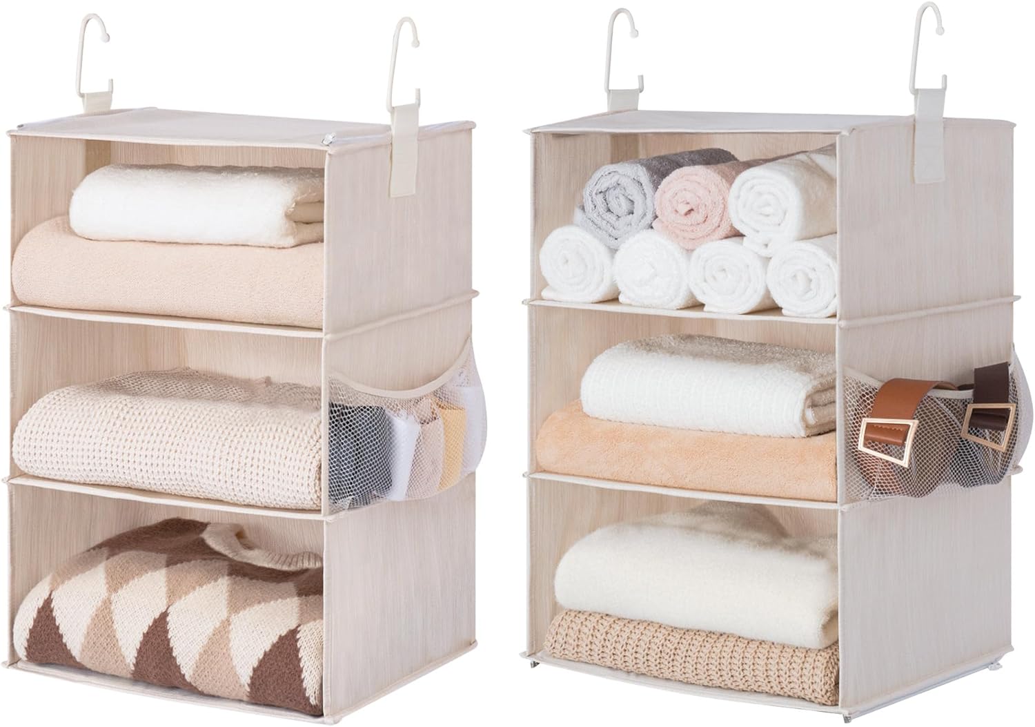 StorageWorks 6-Shelf Jumbo Closet Organizers, Two 3-Shelf Separable Hanging Shelves for Closet, 13"