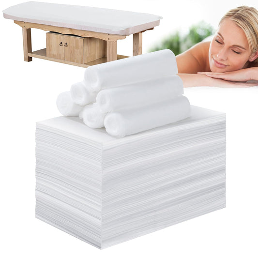 Disposable Bed Sheets for Massage Table 100 Pcs 31" x 71" Waterproof Massage Table Sheets Soft Non