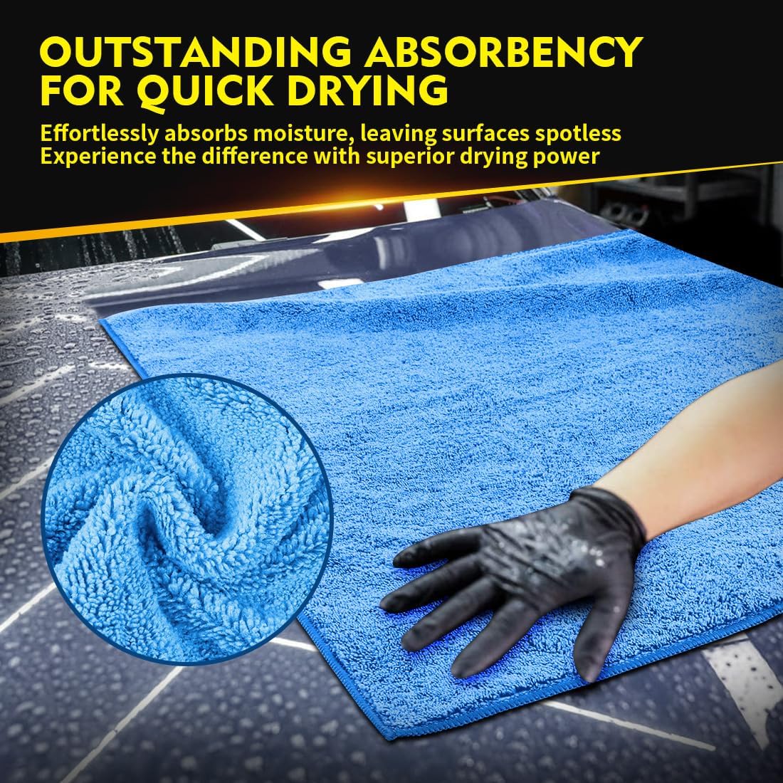 HOMEXCEL Car Drying Towels, 2 Pack Professional Microfiber Towels for Cars, Scratch-Free, Highly
