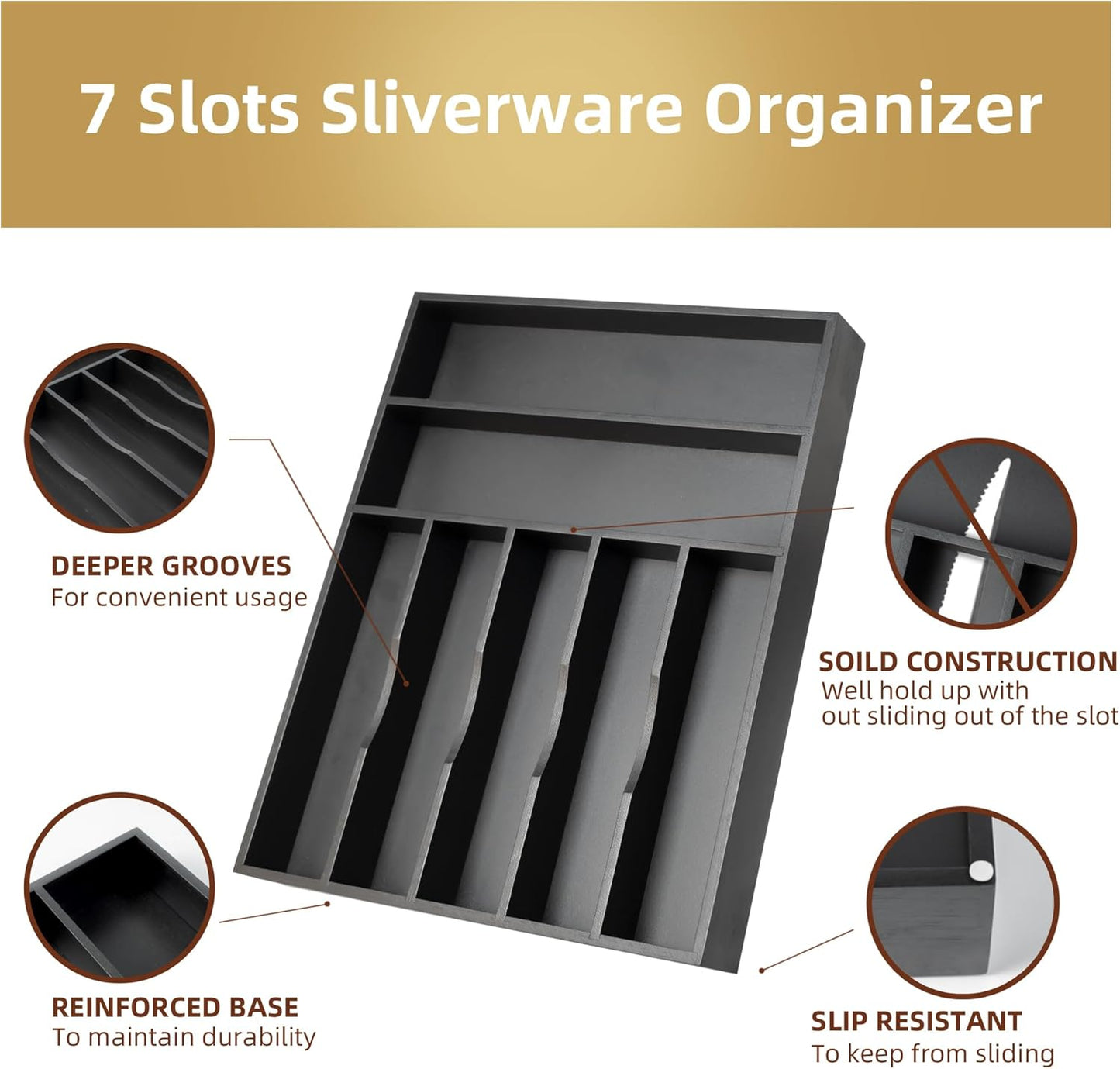 Silverware Organizer Kitchen Drawer Organizer Utensil Organizer Bamboo Silverware Holder Cutlery