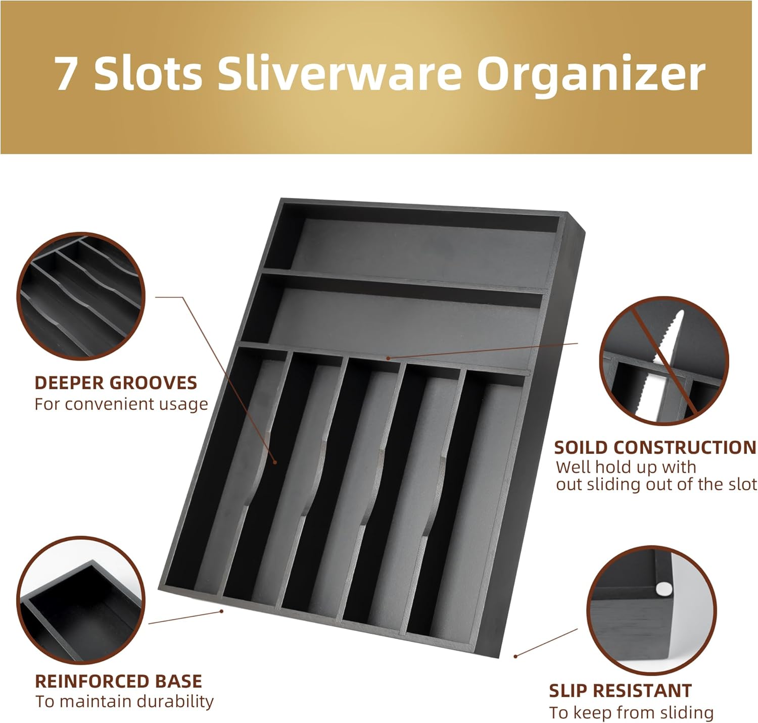 Silverware Organizer Bamboo Kitchen Drawer Organizer Utensil Organizer Silverware Holder Cutlery