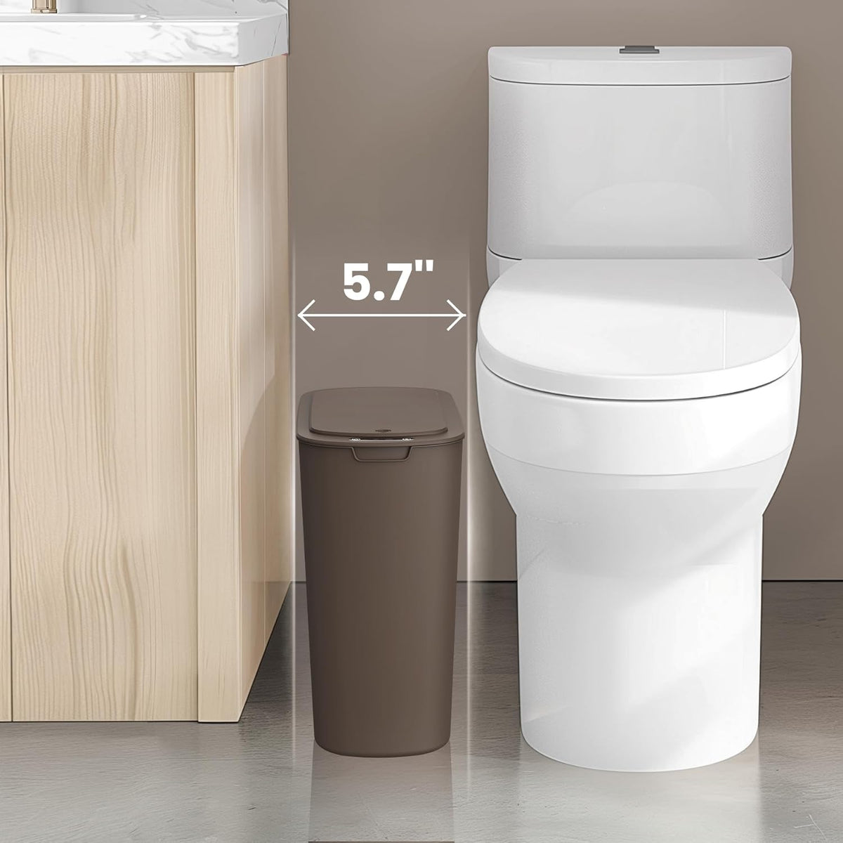 Cesun Automatic Motion Sensor Bathroom Trash Can with Lid, 2.6 Gallon Touchless Trash Bin, Smart