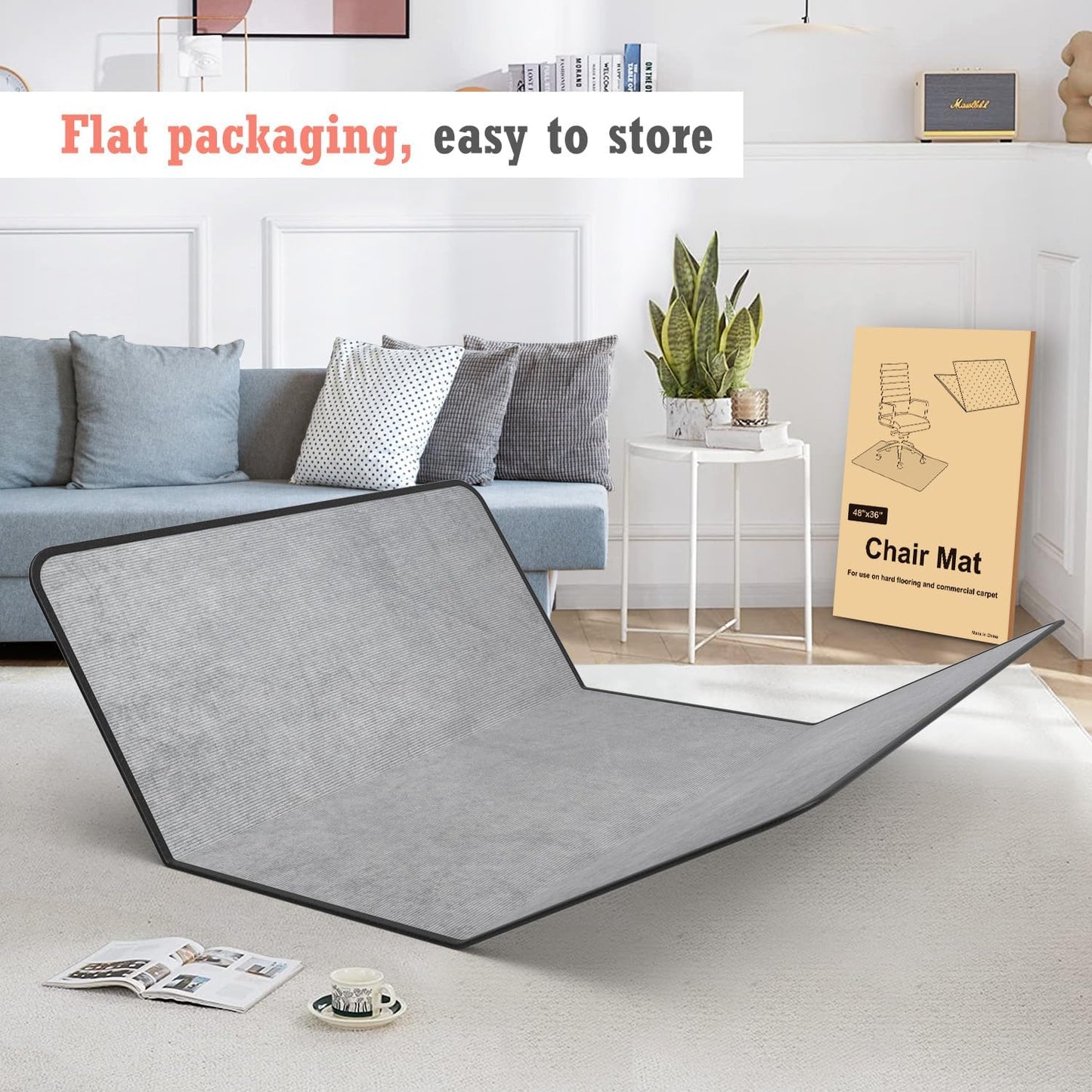 Heavy Duty Office Chair Mat for Carpet and Hardwood Floor Bohemian Desk Chair Mat Rug 36'' x 48''