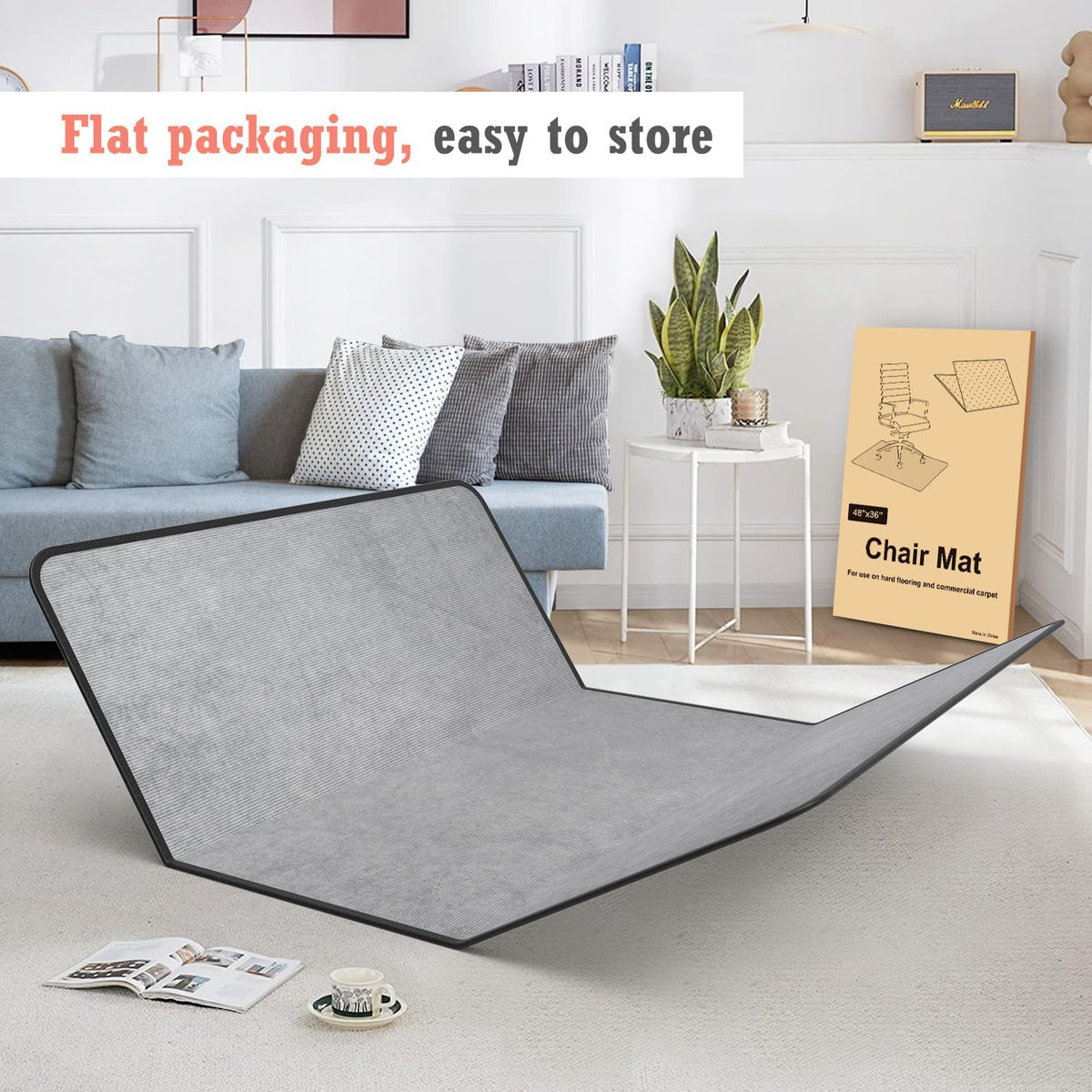 Heavy Duty Office Chair Mat for Carpet and Hardwood Floor Bohemian Desk Chair Mat Rug 36'' x 48''