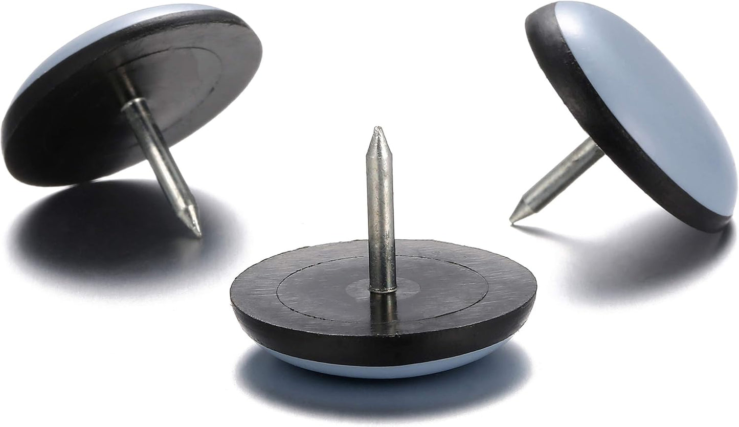 3/4“ Nail on Furniture Sliders (24 Pack) - Furnigear Heavy Duty PTFE (Teflon) Chair Leg Slider