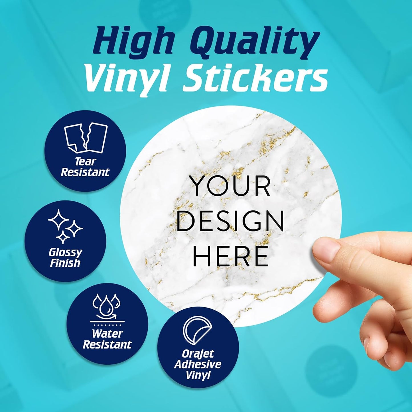 100 Custom Vinyl Stickers - Upload Your own Image, Text, Design, Logo - Personalized Logo Labels