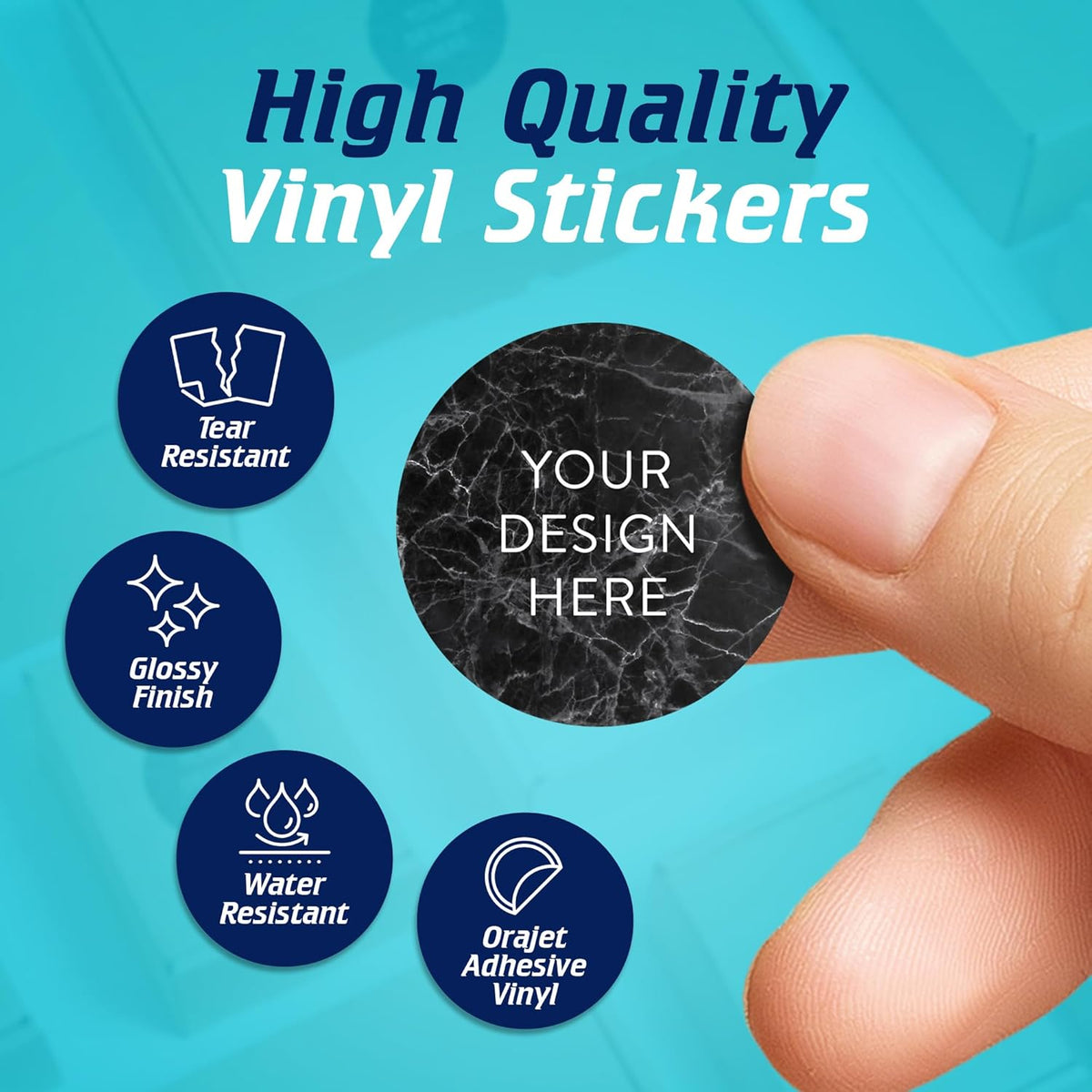 100 Custom Vinyl Stickers - Upload Your own Image, Text, Design, Logo - Personalized Logo Labels