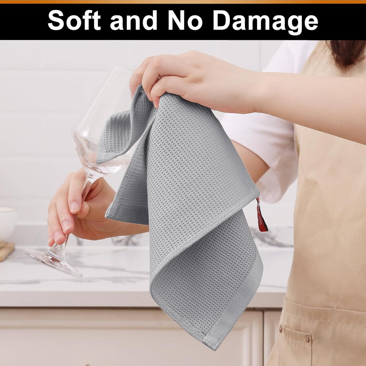 Homaxy 100% Cotton Waffle Weave Dish Cloths - 8 Pack Soft and Absorbent Dish Towels - 12 x 12