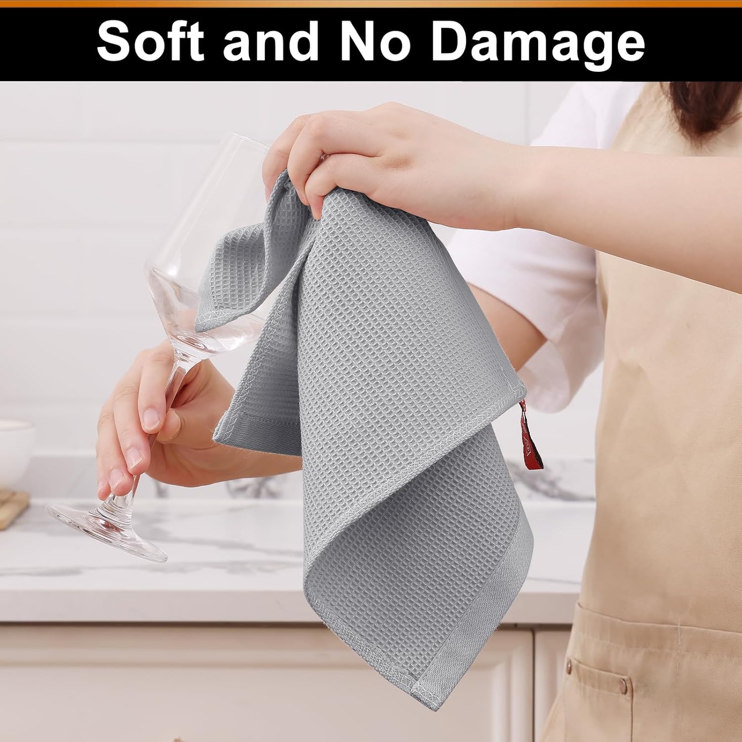 Homaxy 100% Cotton Waffle Weave Dish Cloths - 8 Pack Soft and Absorbent Dish Towels - 12 x 12