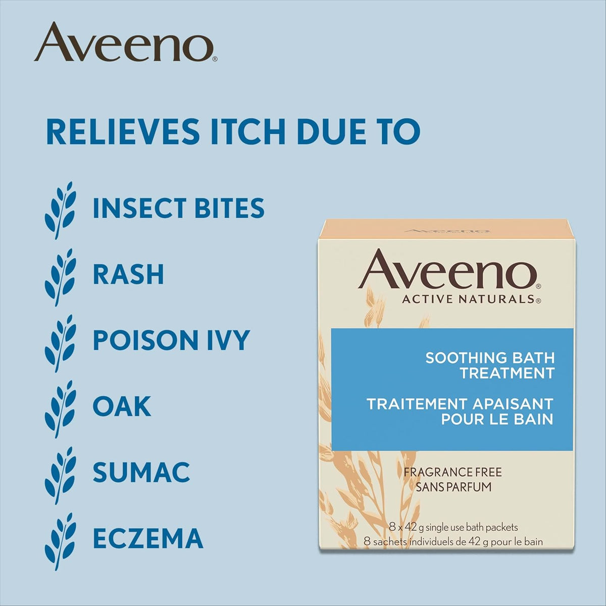 Aveeno Fragrance-Free Soothing Bath Treatment & Soak for Soothing Relief, 100% Natural Colloidal