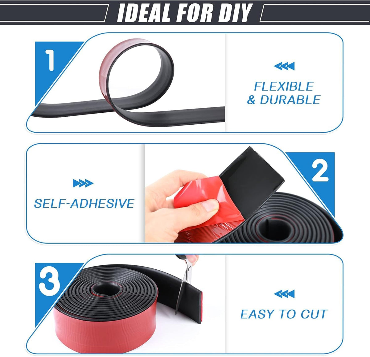 Adhesive Rubber Strips Neoprene Rubber Sheets, Rolls & Strips with Adhesive Backing Rubber Pads
