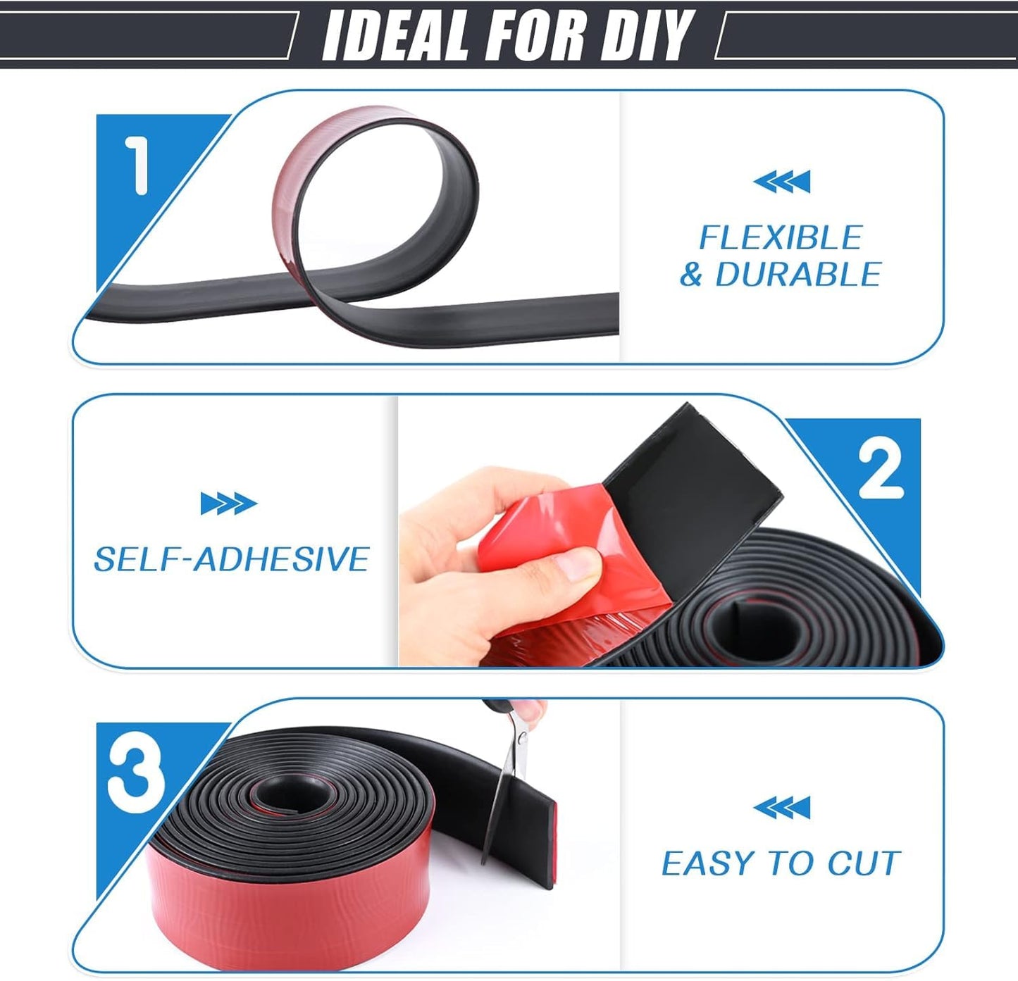 Adhesive Rubber Strips Neoprene Rubber Sheets, Rolls & Strips with Adhesive Backing Rubber Pads