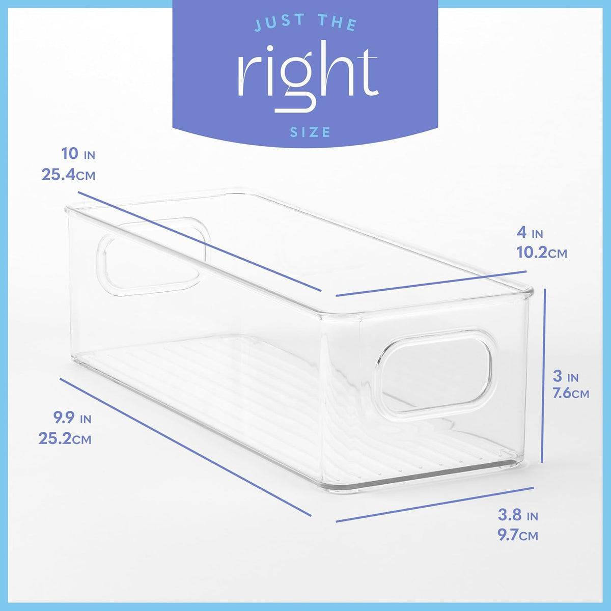 Plastic Food Storage 8 Pack Clear Container Bin with Handles for Organizing Kitchen, Pantry