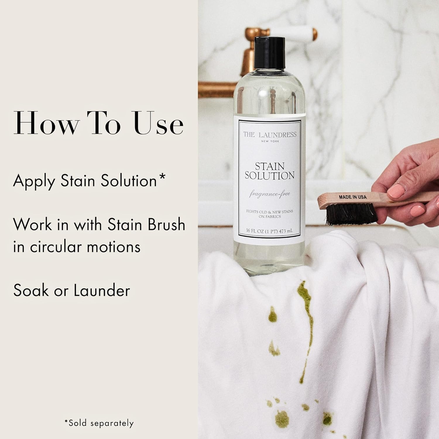The Laundress Stain Brush, Laundry Brush for Stain Removal, Stain Brush for Clothes, Small Brush