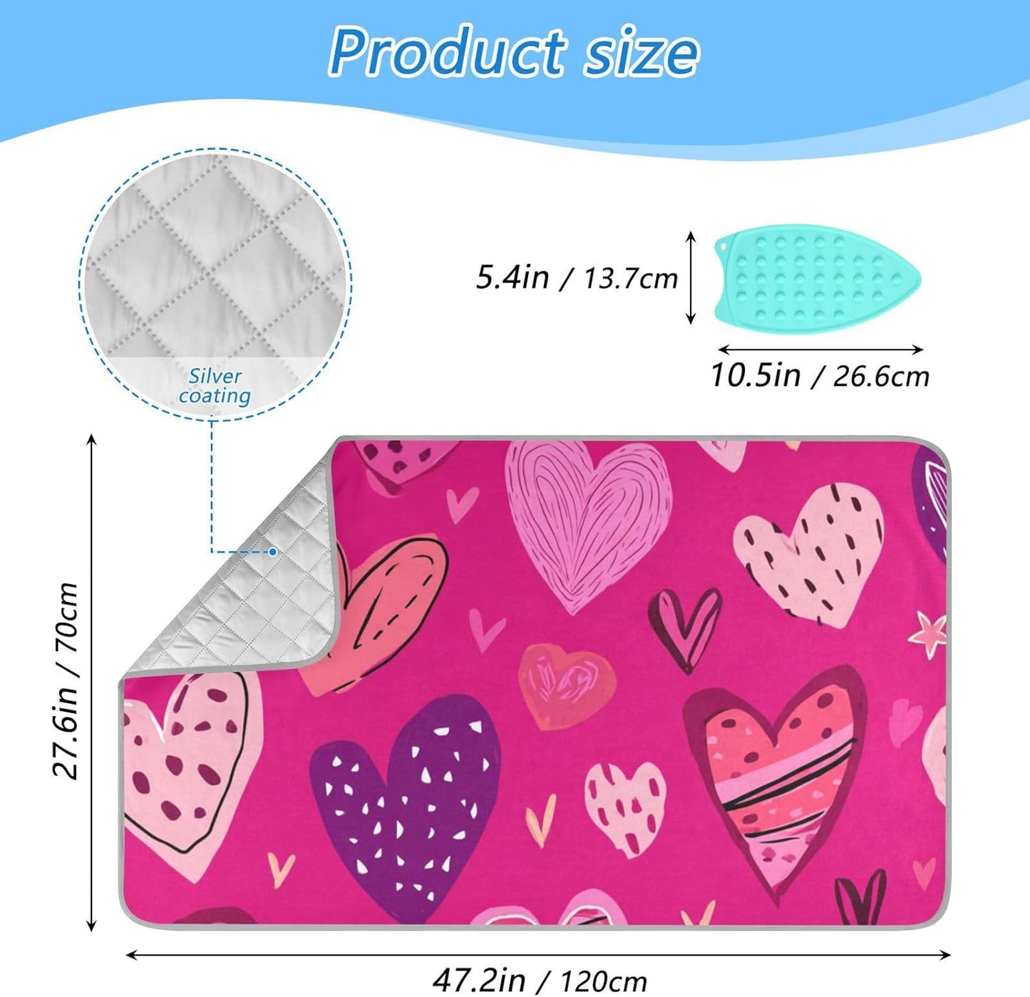 Ironing Mat Portable Ironing Pad Ironing Blanket for Table Top Heat Resistance Double-Side Using
