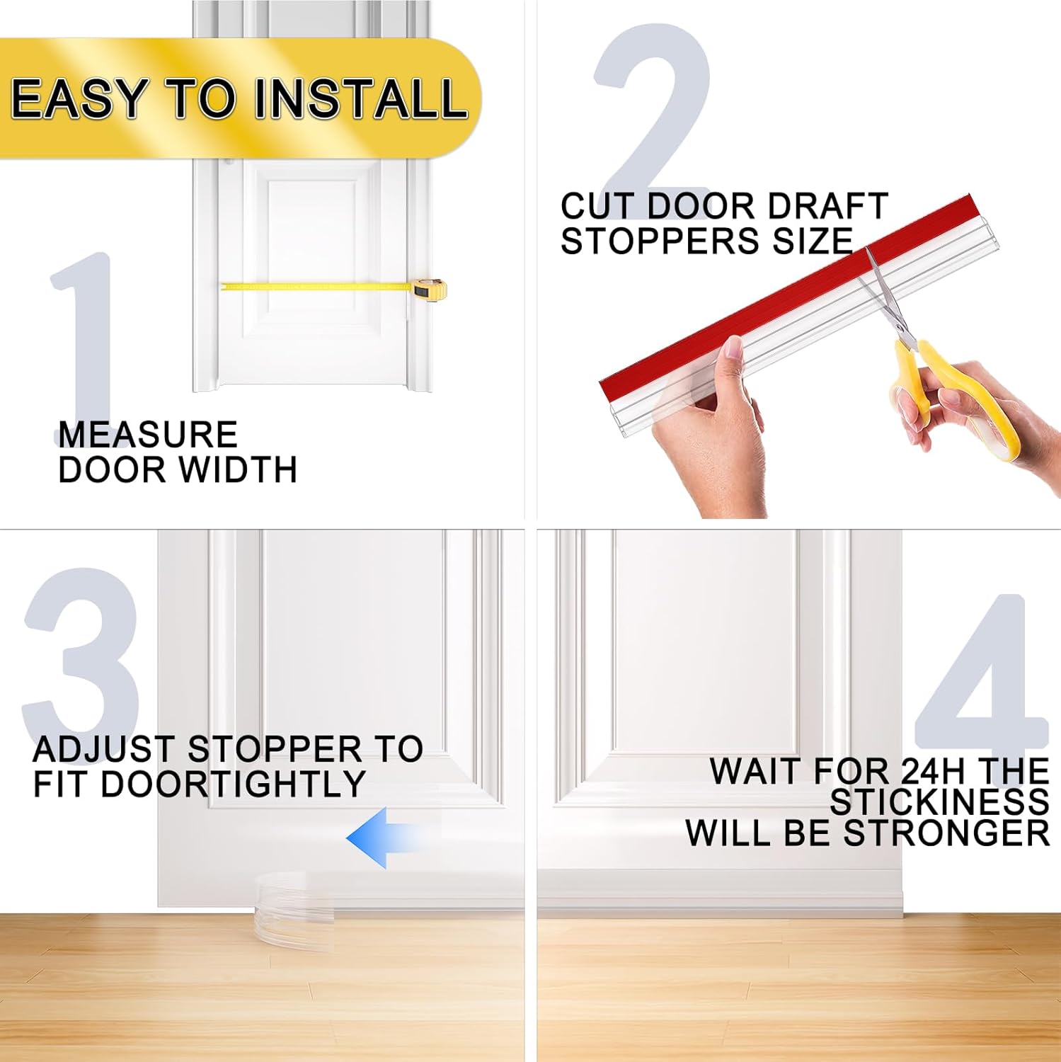 Door Draft Stopper,Door Sweep for Bottom of Door,Weather Stripping Door Seal Draft Guard Blocker