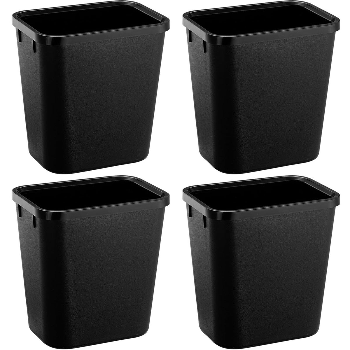 Black Small Trash Can 4Pack, 2Gallon/8 L Plastic Office Trash Can Garbage Can Under Desk, Trash