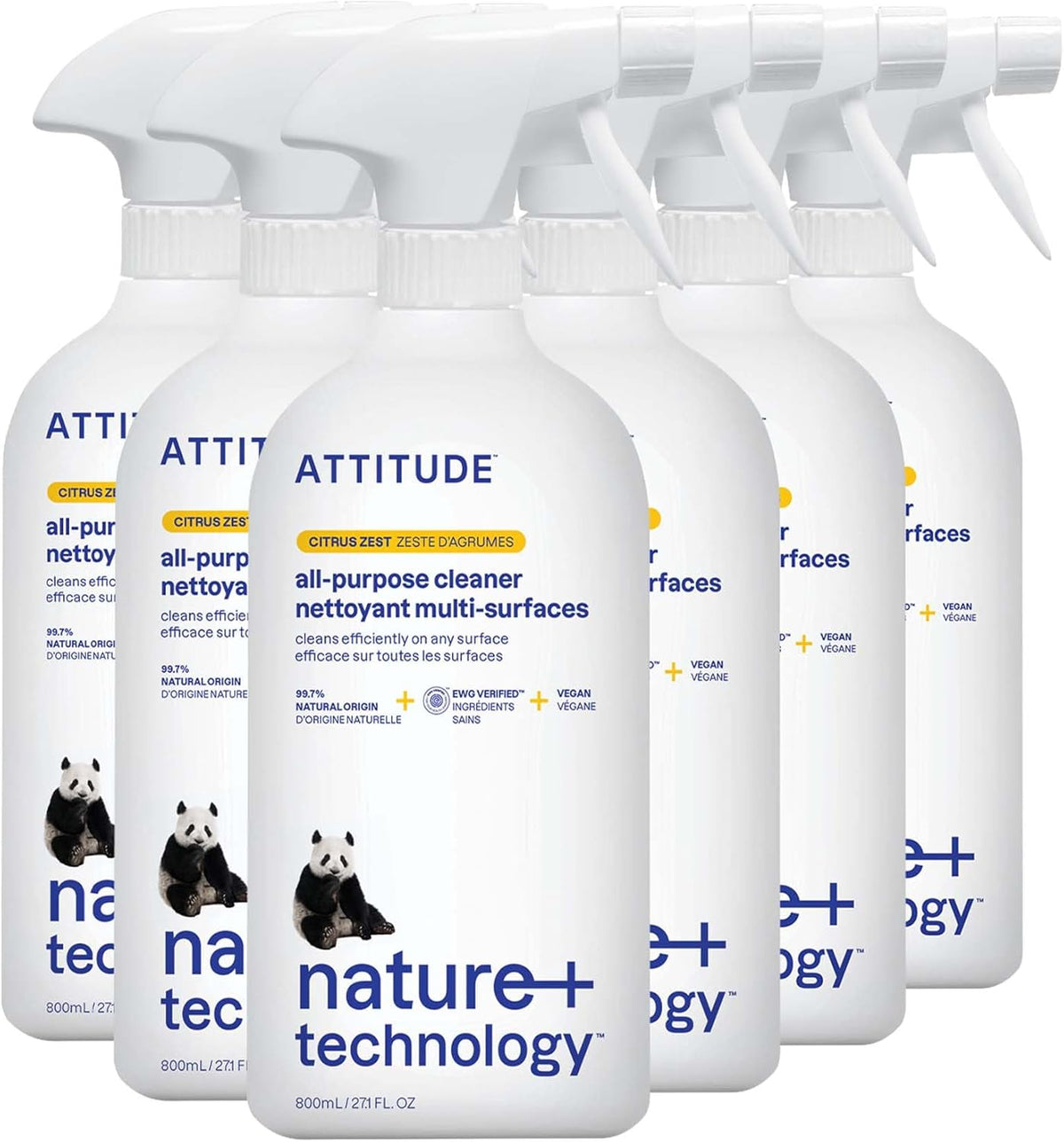 ATTITUDE All Purpose Cleaner Spray, EWG Verified, Vegan, Made with 94% Plant-Based Ingredients