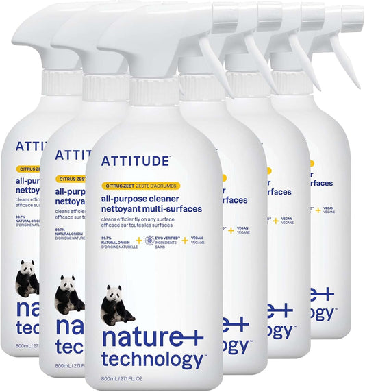 ATTITUDE All Purpose Cleaner Spray, EWG Verified, Vegan, Made with 94% Plant-Based Ingredients