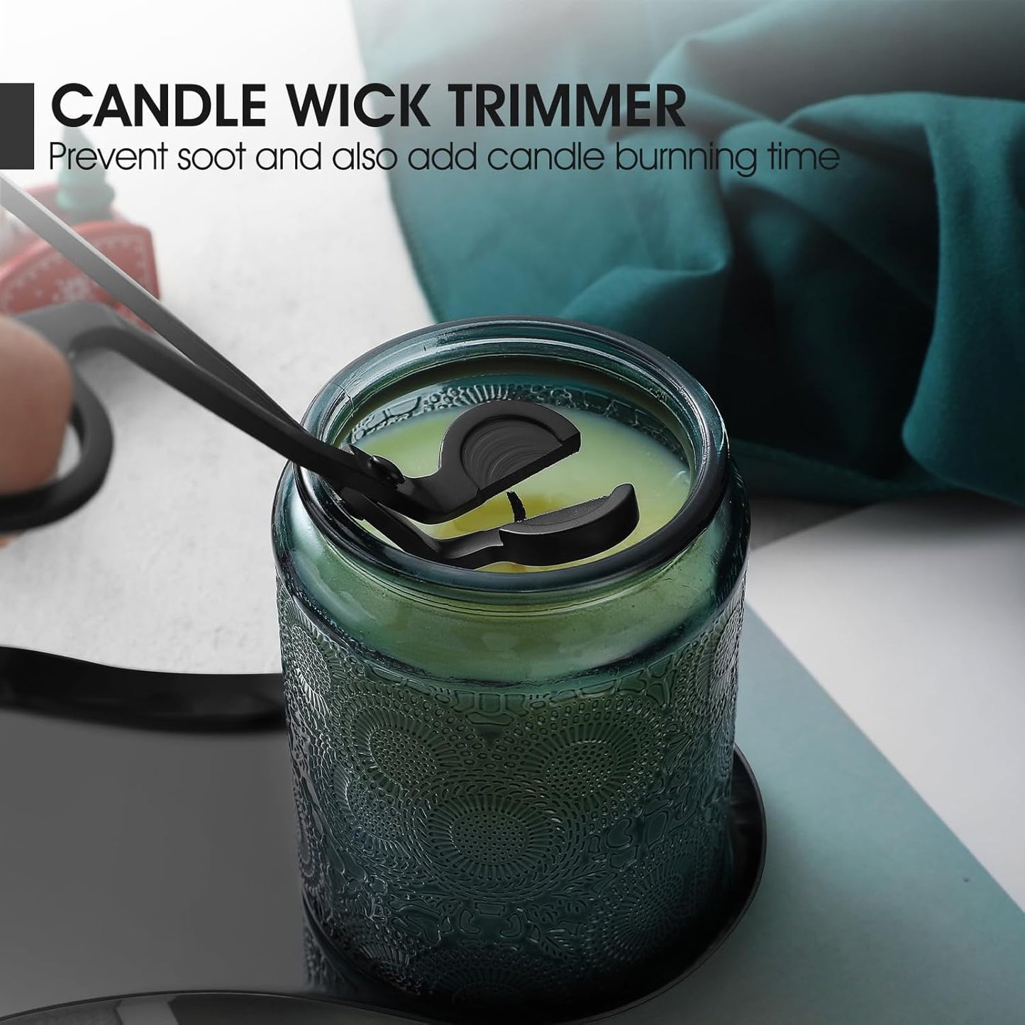 PATOISE 4 in 1 Candle Accessory Set Mini, Candle Wick Trimmer Cutter, Candle Snuffer, Candle Wick