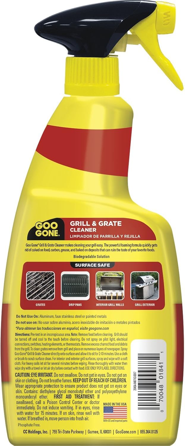 Goo Gone Grill and Grate Cleaner Spray (2 Pack) Cleans and Degreases BBQ Cooking Grates and Racks