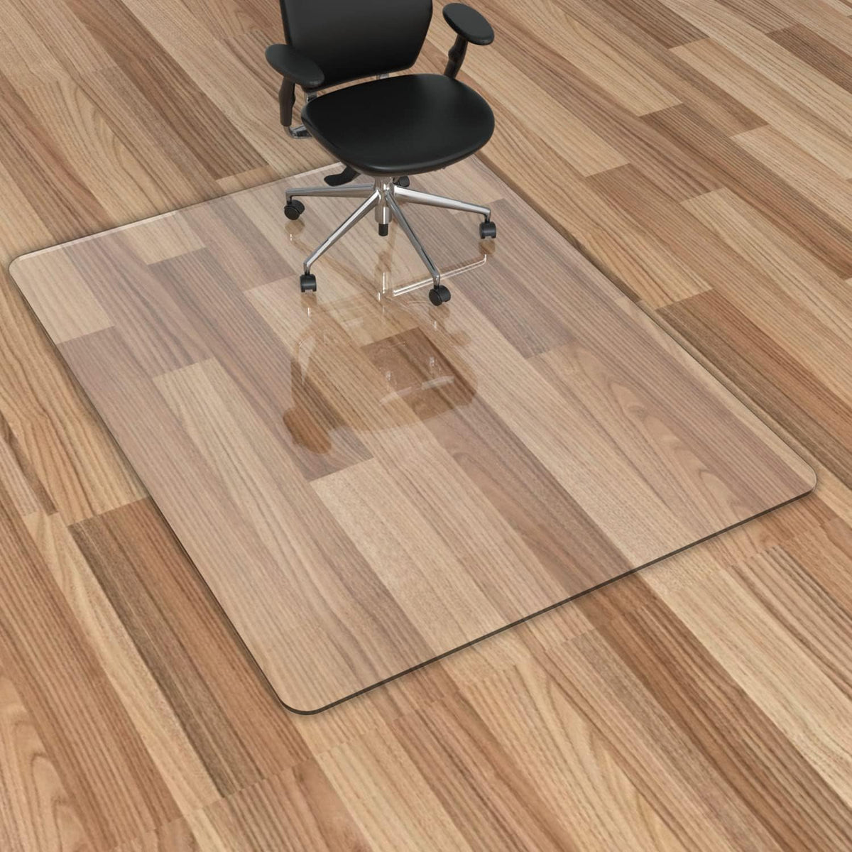 Office Chair Mat for Hardwood Floor, 1/8" Thick 53"x 45" Crystal Clear Hard Floor Chair Mat