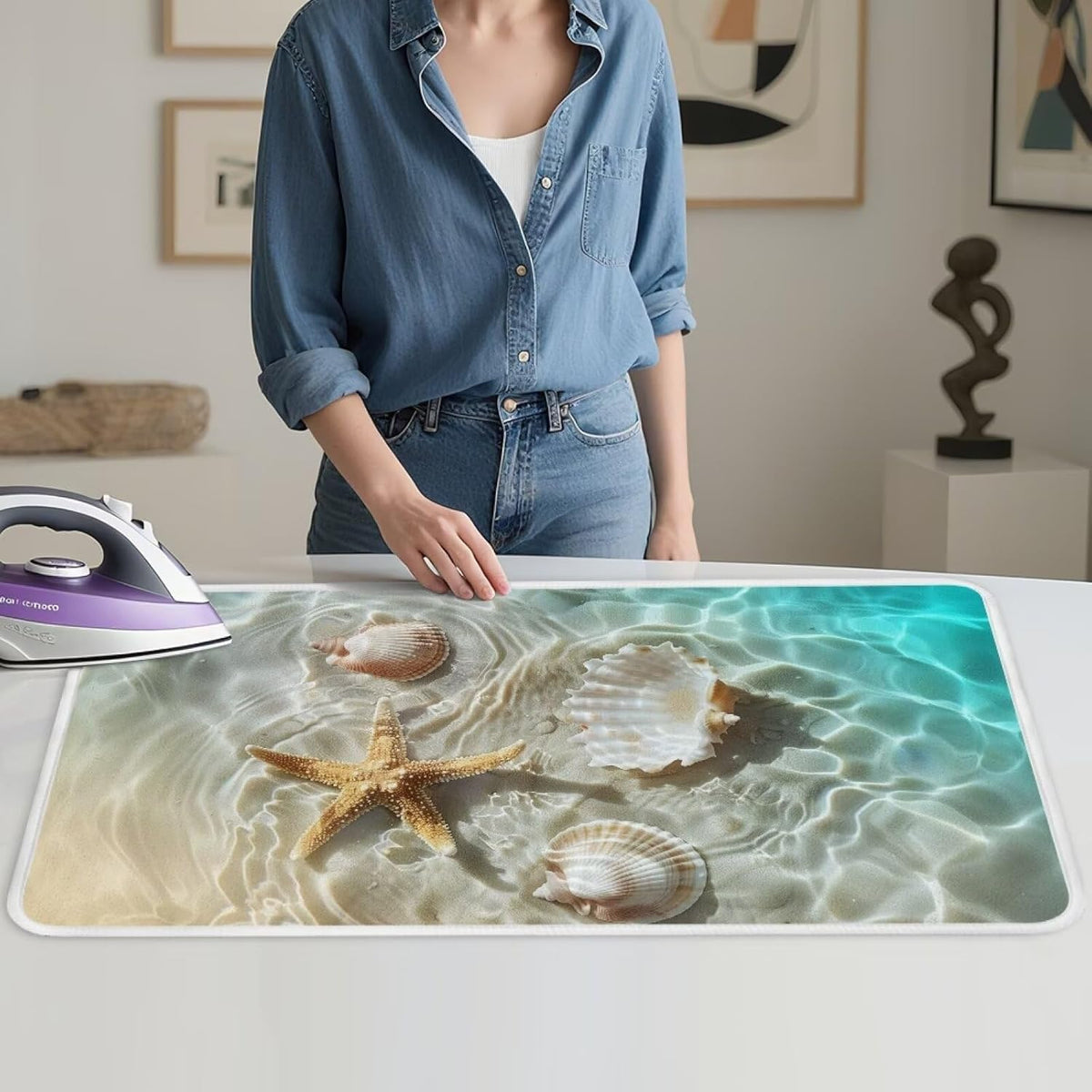 Ironing Mat Thickened Beach Starfish Ironing Blanket Travel Portable Ironing Pad Travel Isolate