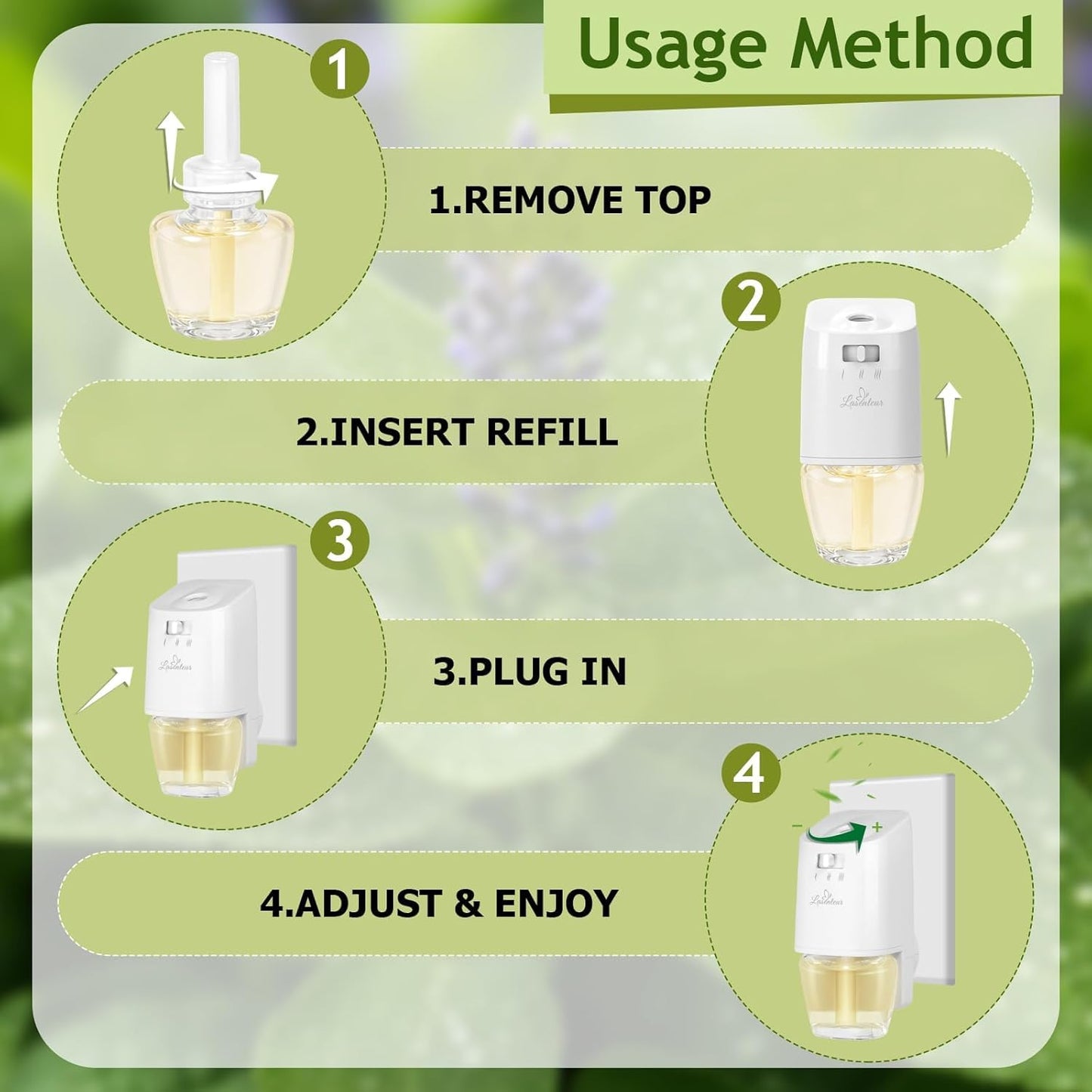 Plug-In Air Freshener Refills 12 Count - Palo Santo & Eucalyptus, Baby Powder Scent For Rooms &