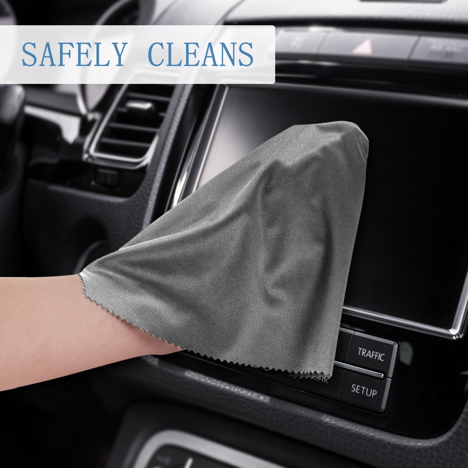 Frienda 12 Pack Large Microfiber Glass Cleaning Cloths 12 x 12 Inch Oversized Sunglasses Cleaning